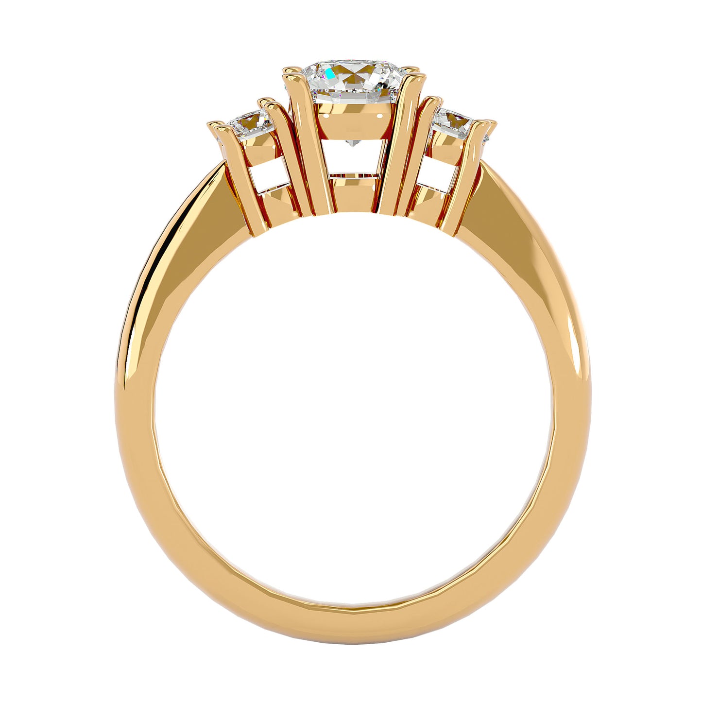 Nienke side round diamond engagement ring