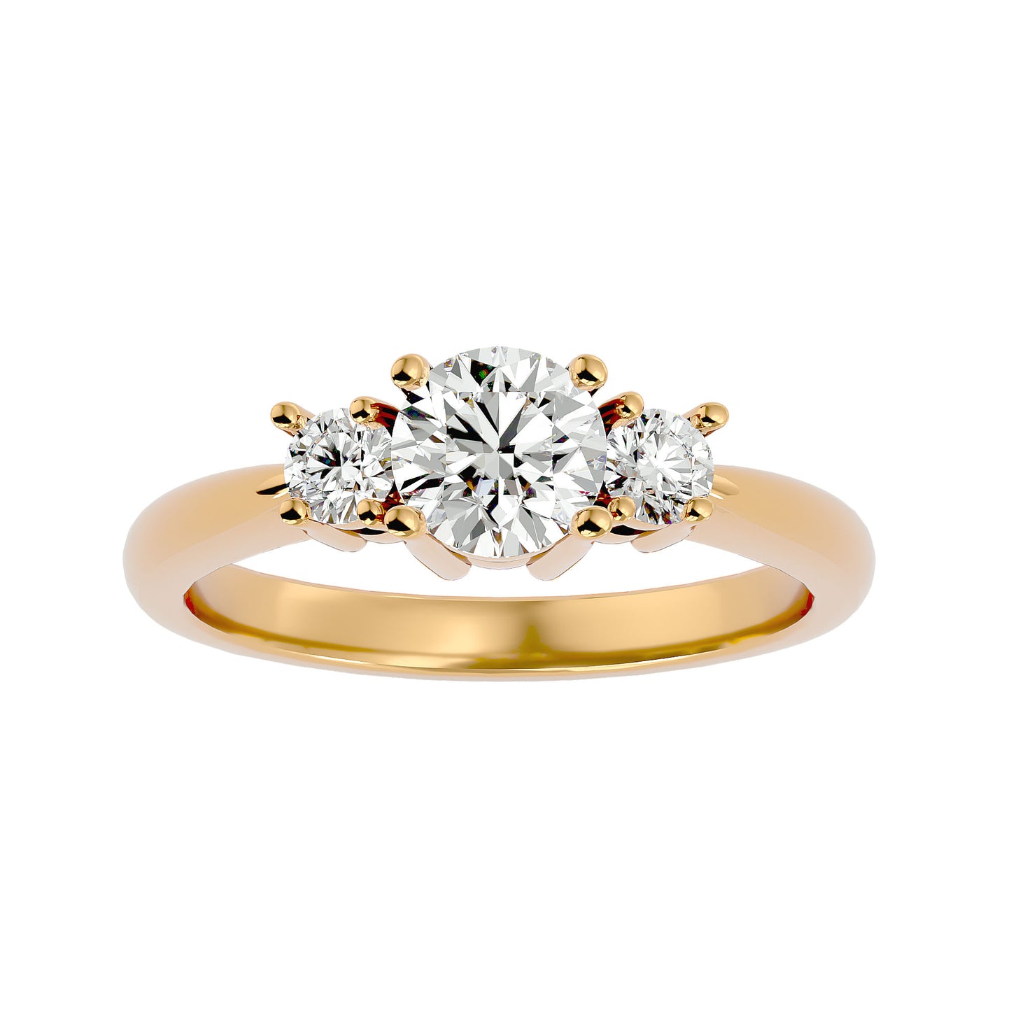 Nienke side round diamond engagement ring