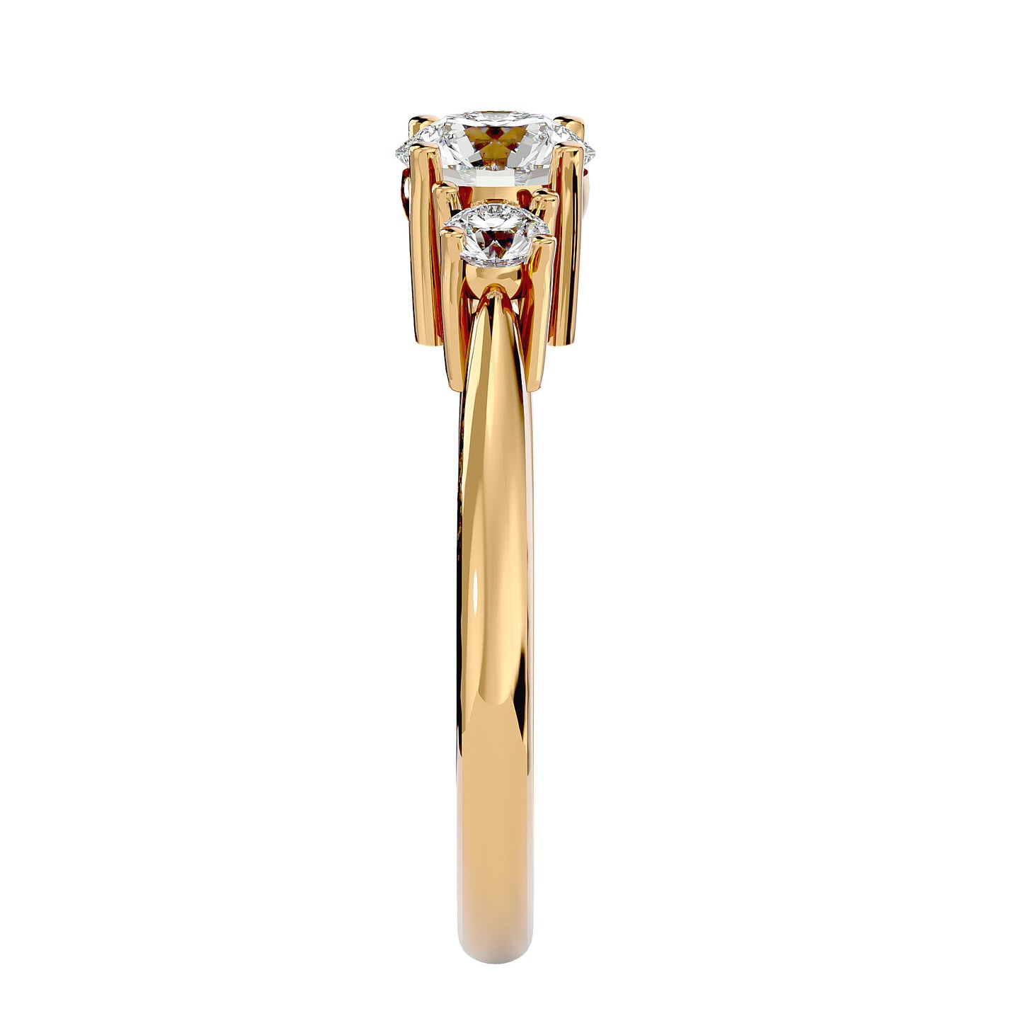 Nienke side round diamond engagement ring