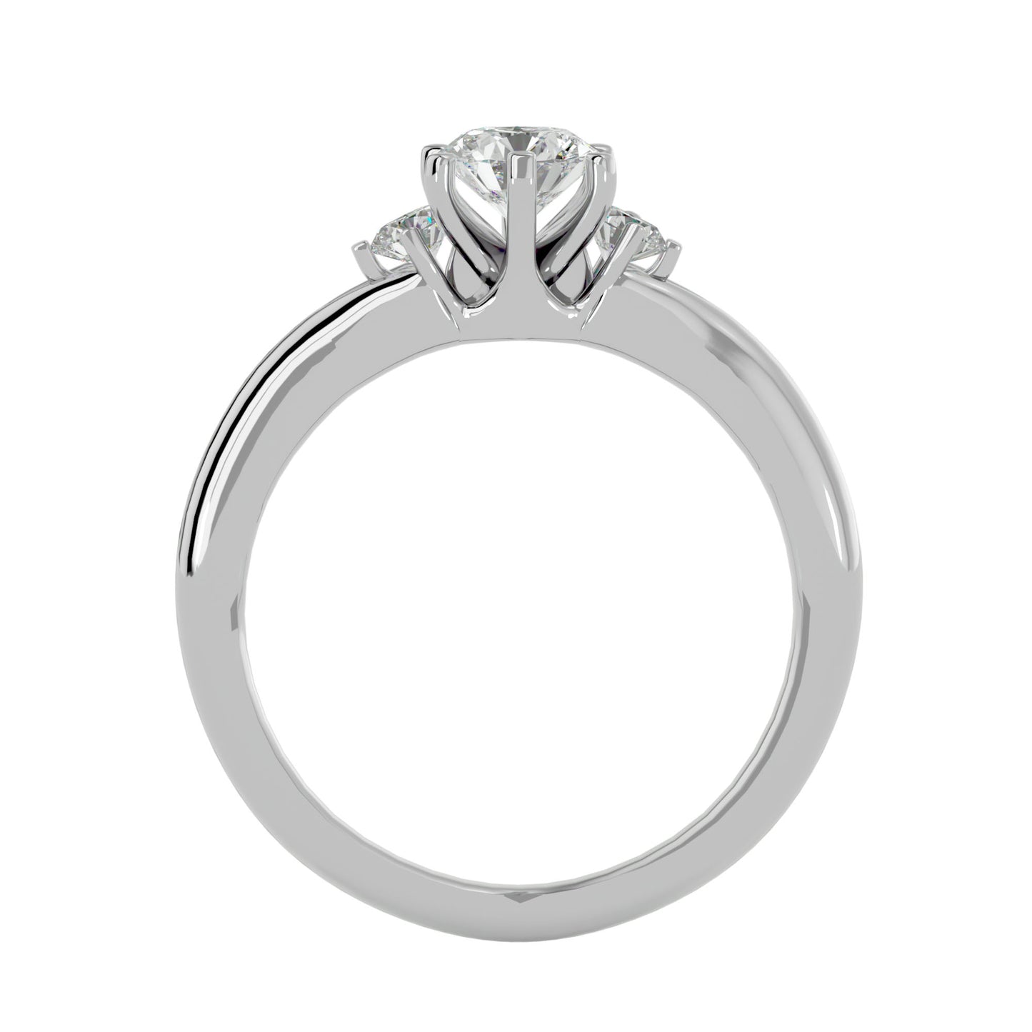 Liu three stone diamond engagement ring