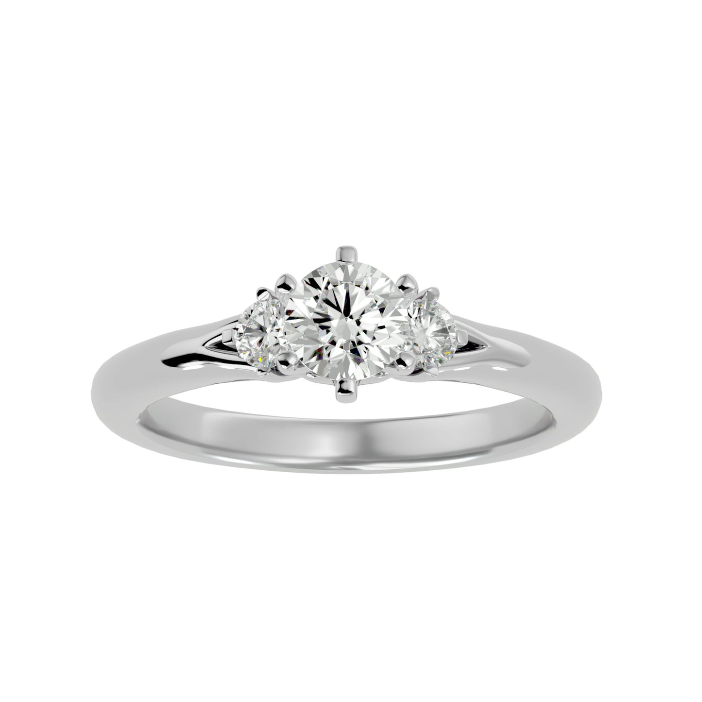 Liu three stone diamond engagement ring