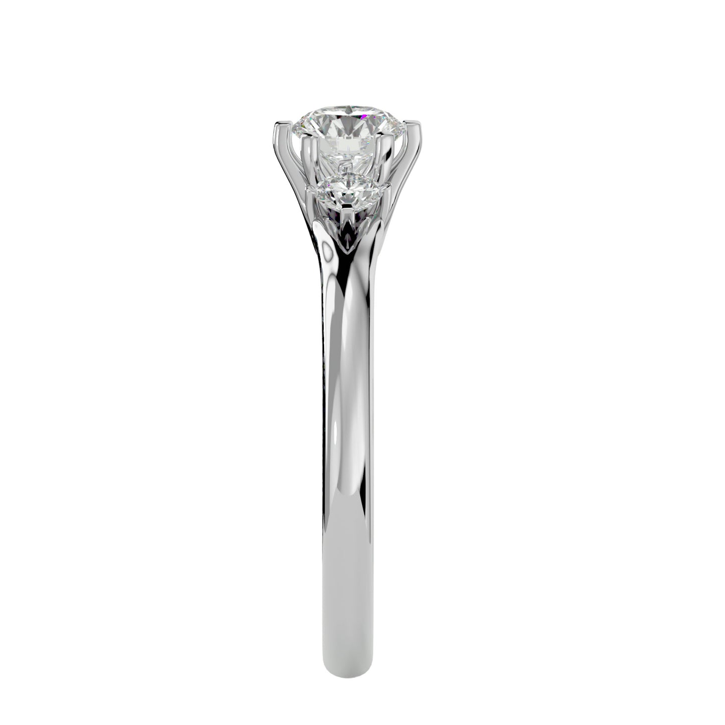 Liu three stone diamond engagement ring