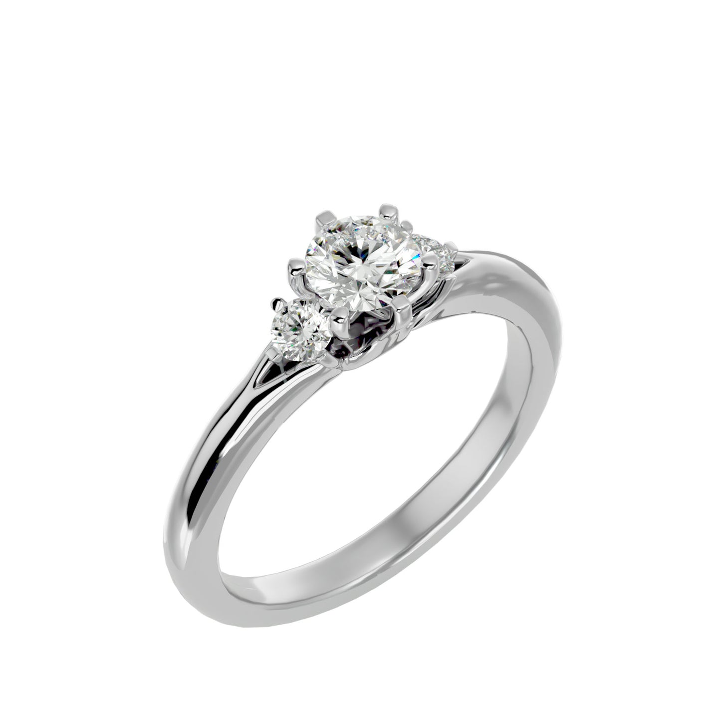 Liu three stone diamond engagement ring