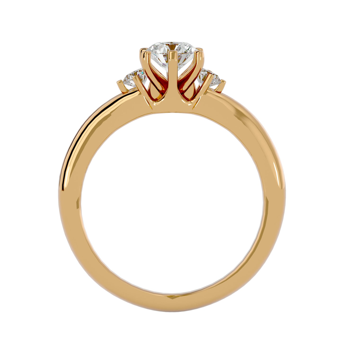 Liu three stone diamond engagement ring