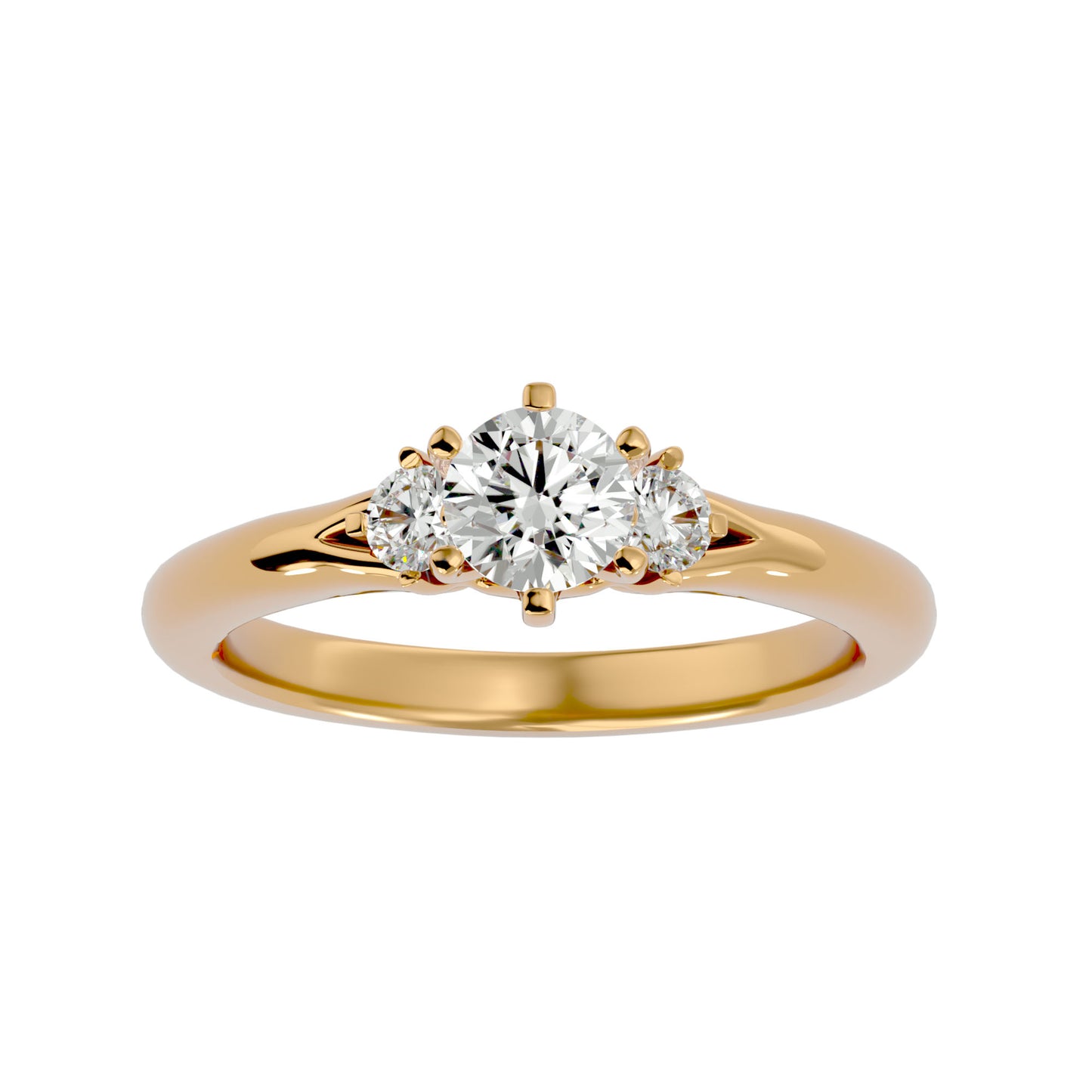 Liu three stone diamond engagement ring