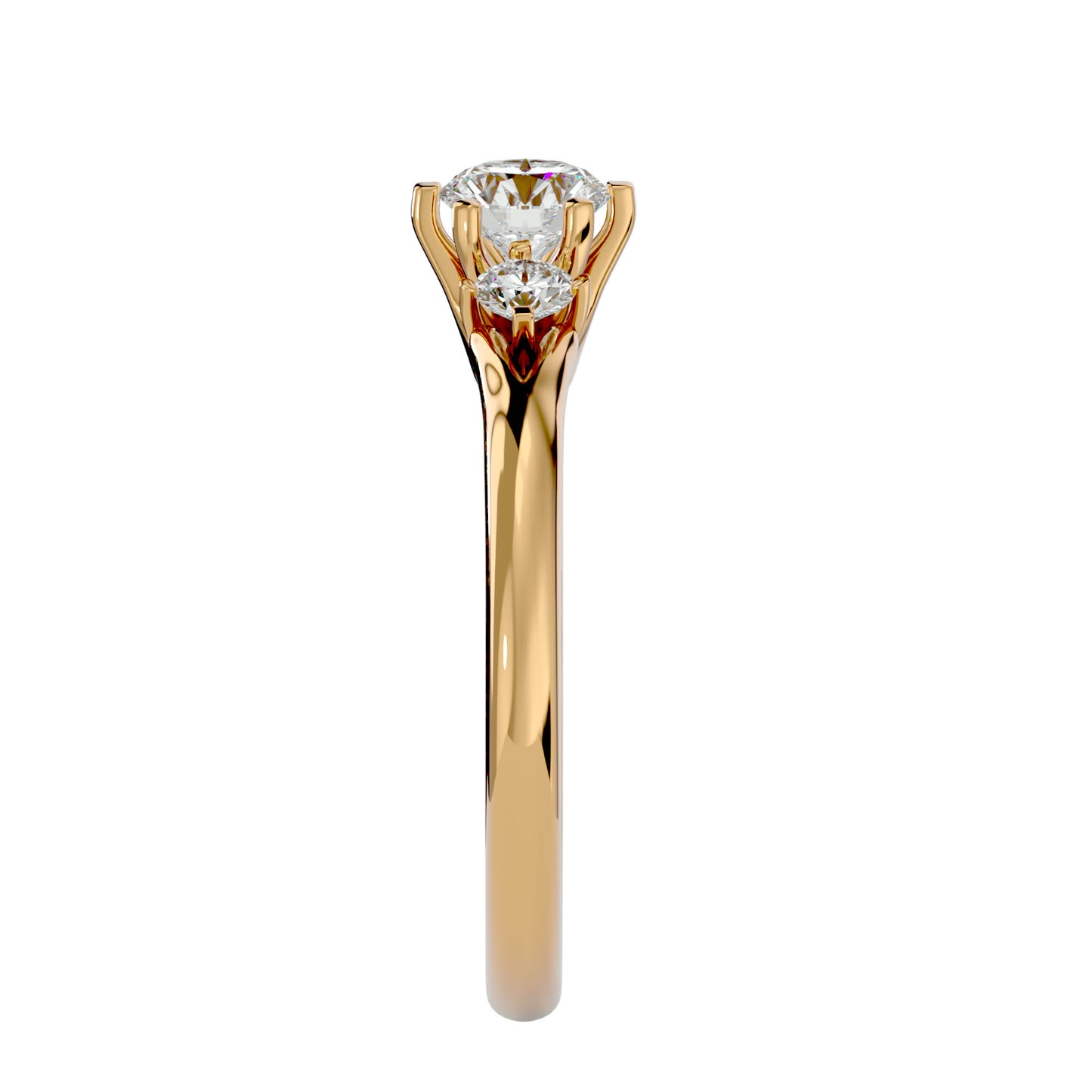 Liu three stone diamond engagement ring