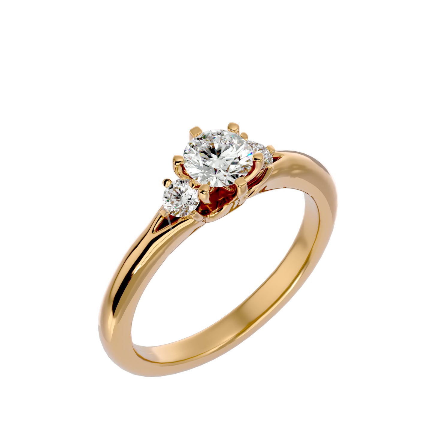 Liu three stone diamond engagement ring