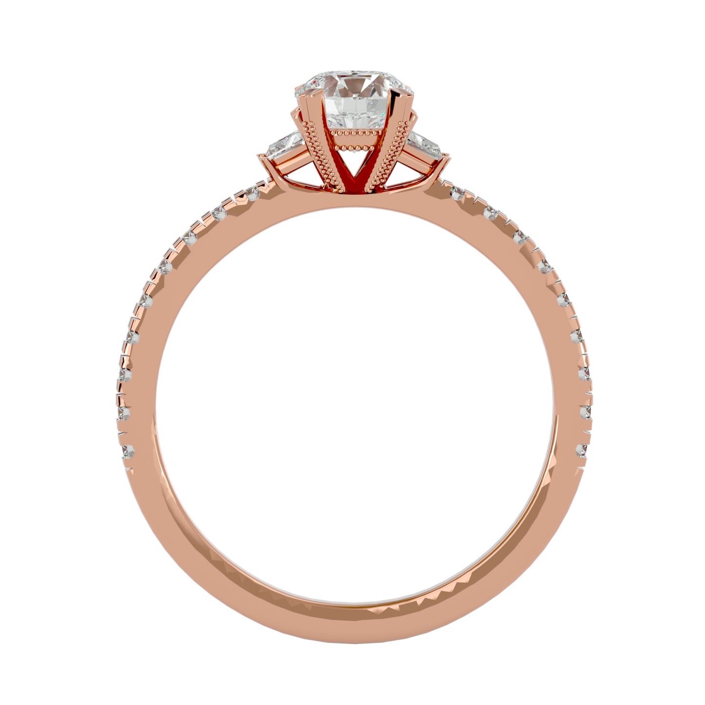 Ying side princess diamond engagement ring
