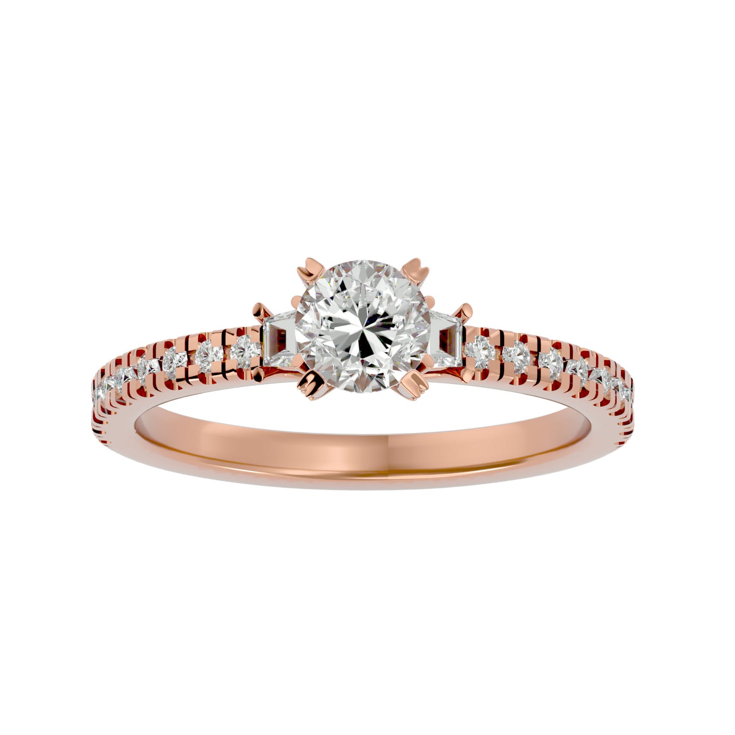 Ying side princess diamond engagement ring