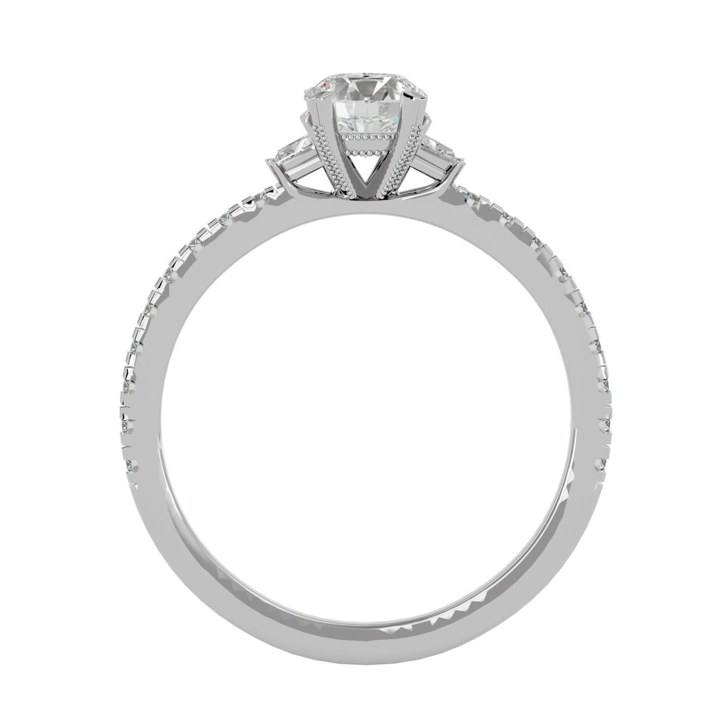 Ying side princess diamond engagement ring