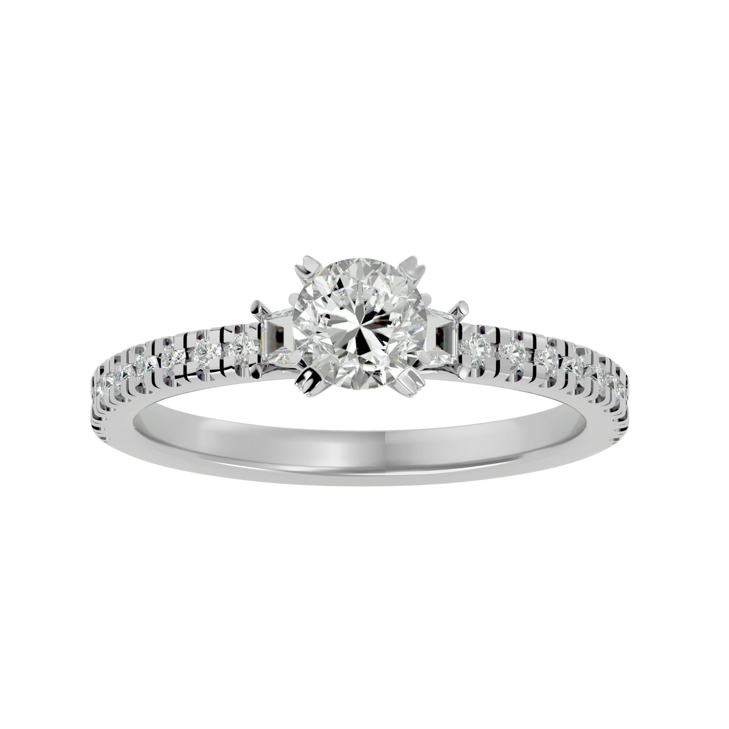 Ying side princess diamond engagement ring