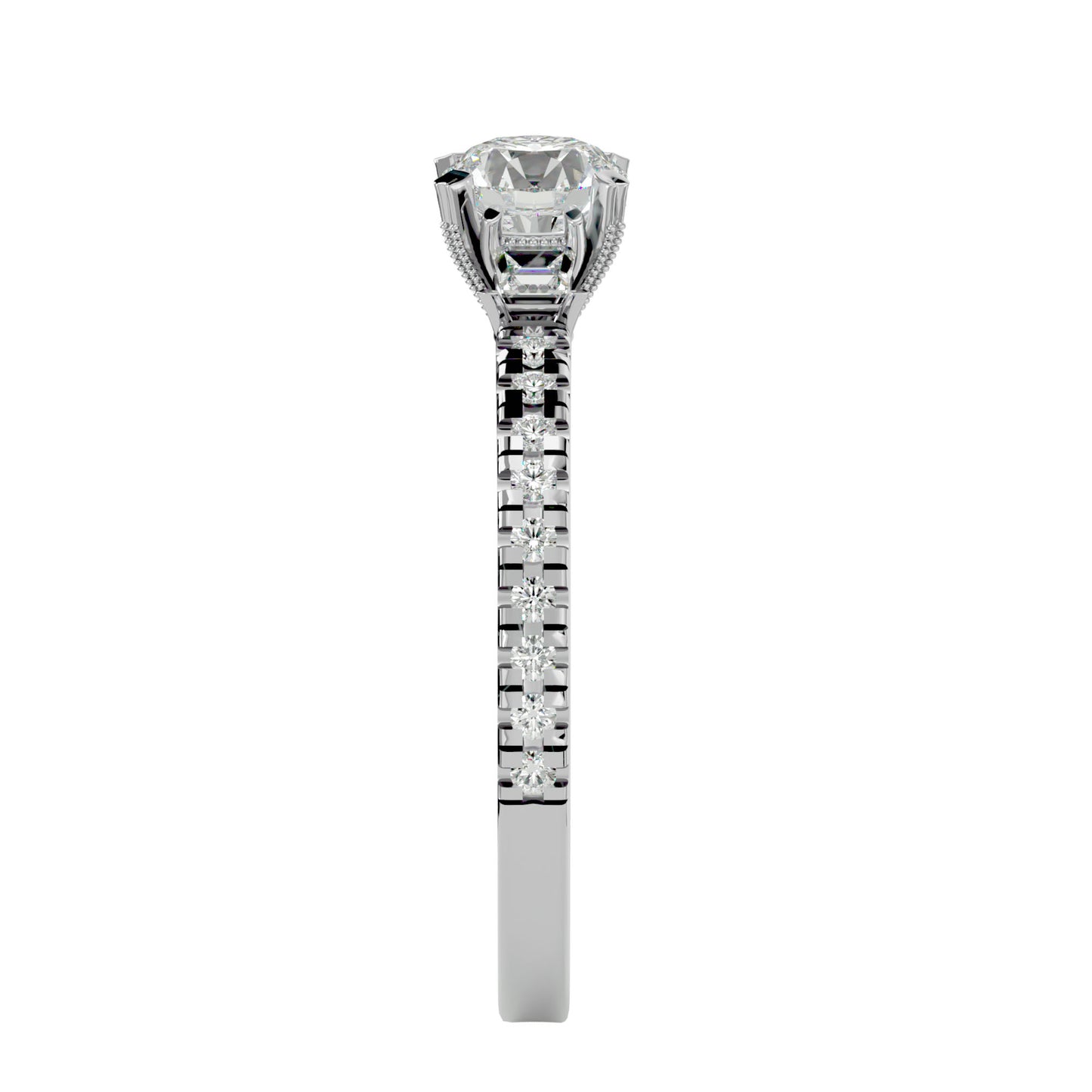 Ying side princess diamond engagement ring