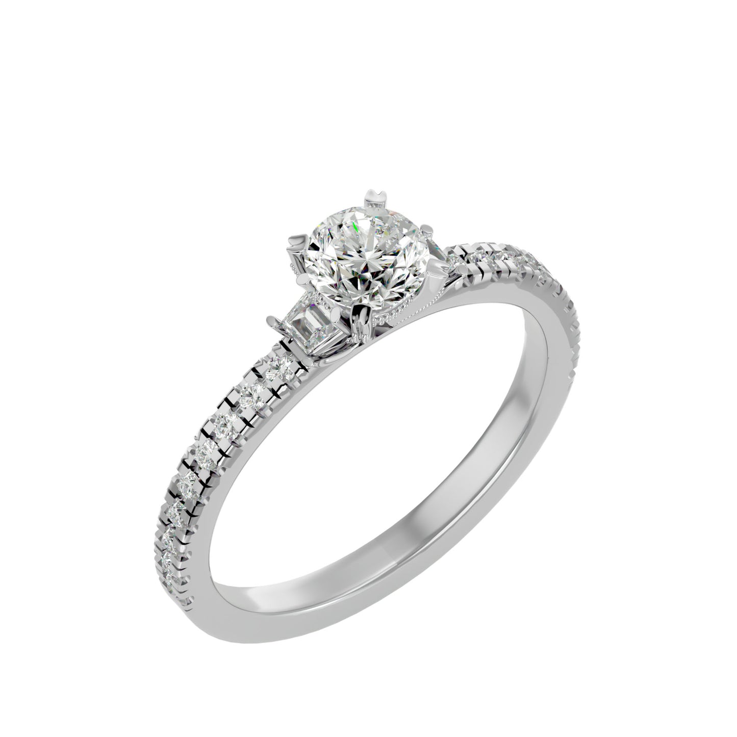 Ying side princess diamond engagement ring