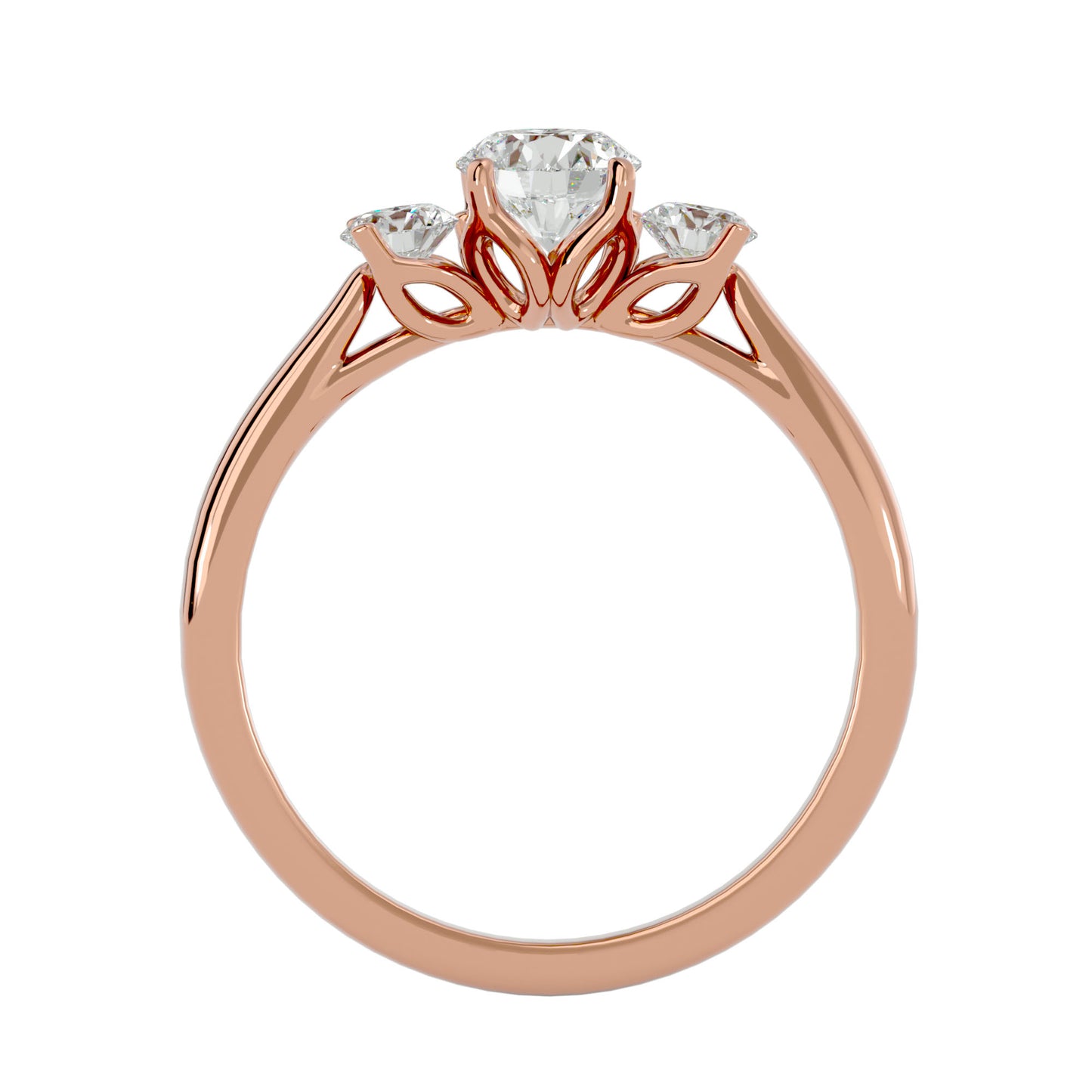 Xinyi three stone diamond engagement ring