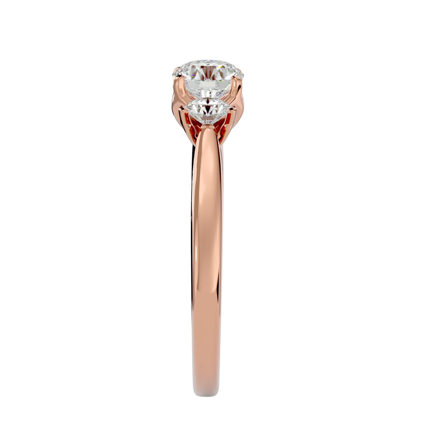 Xinyi three stone diamond engagement ring