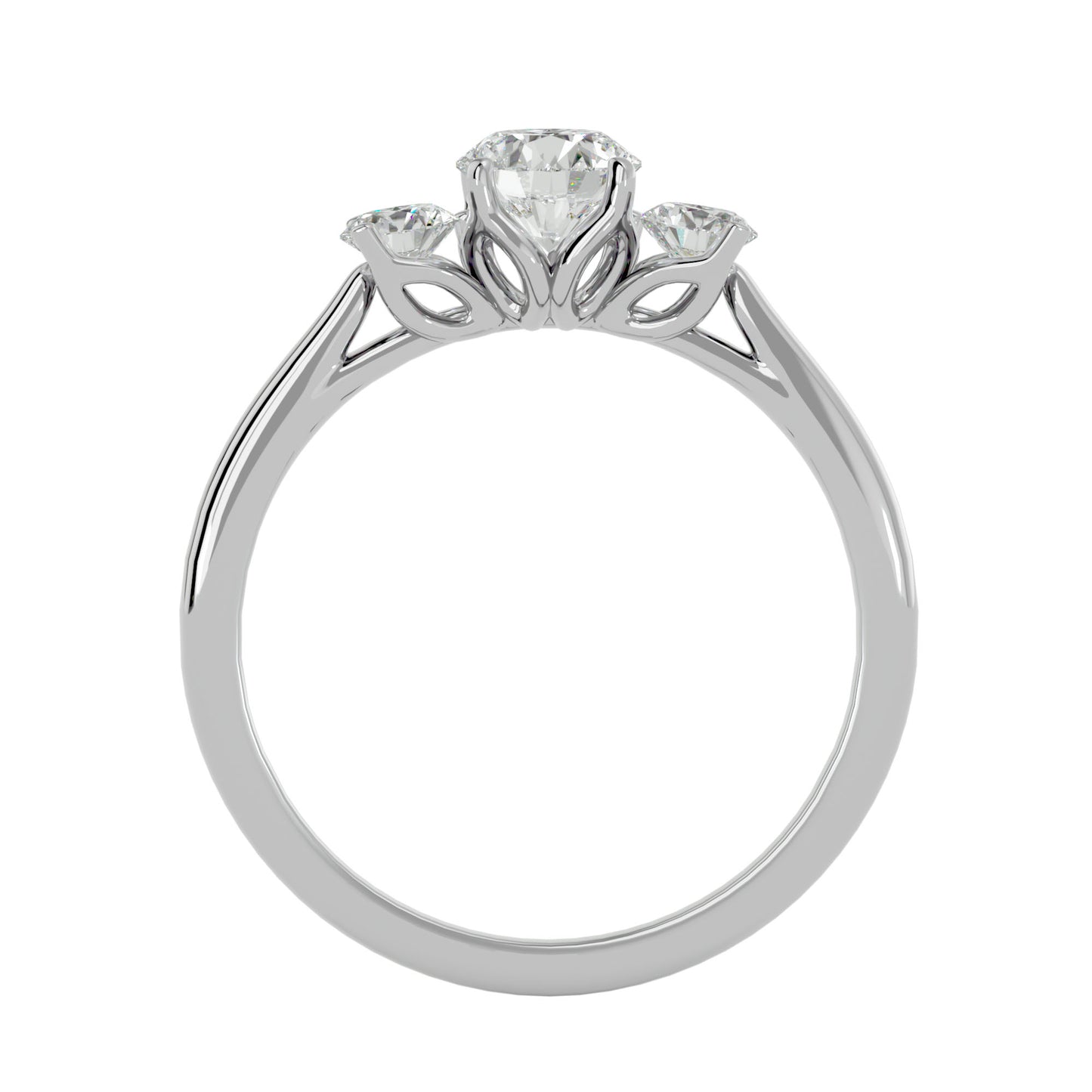 Xinyi three stone diamond engagement ring