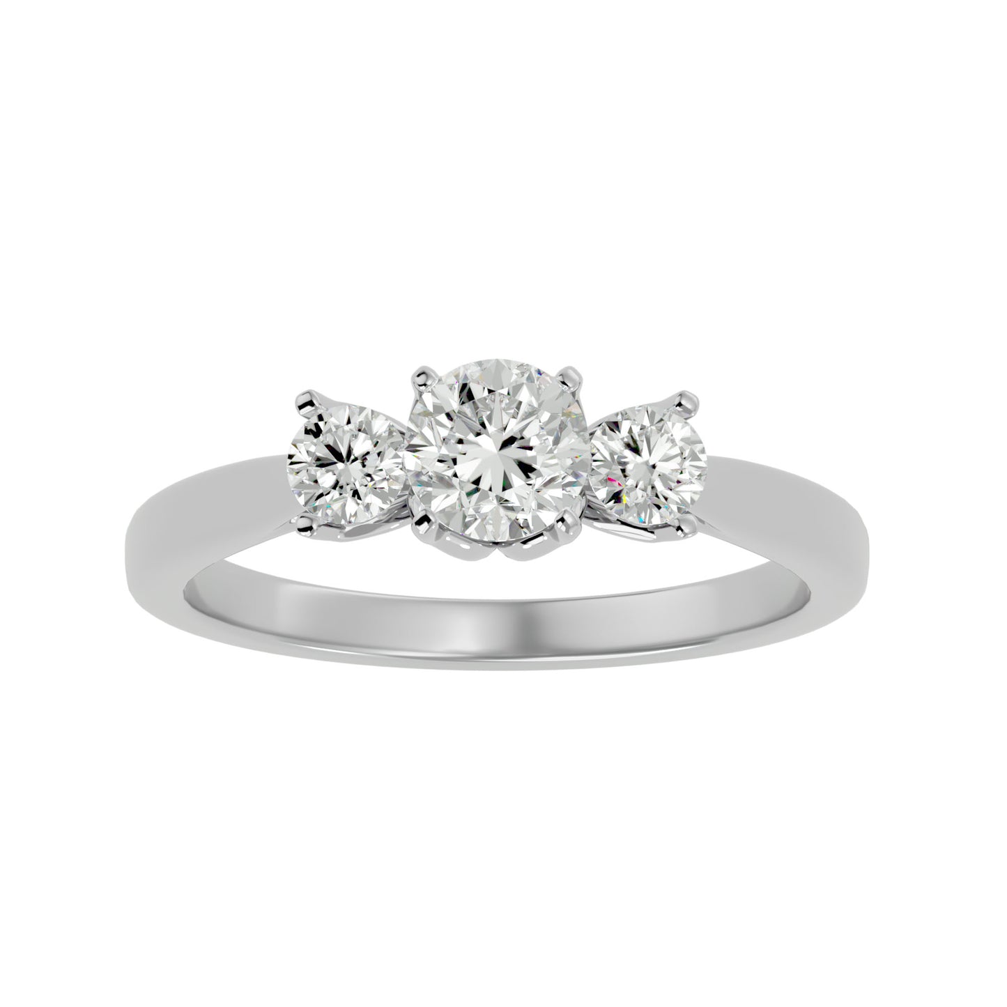 Xinyi three stone diamond engagement ring