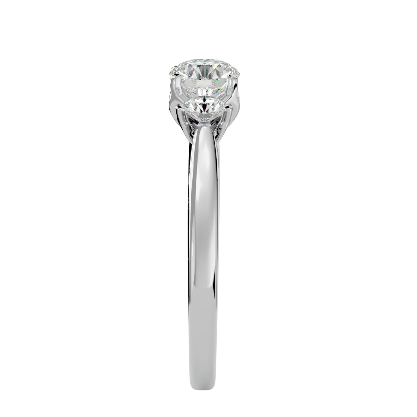 Xinyi three stone diamond engagement ring
