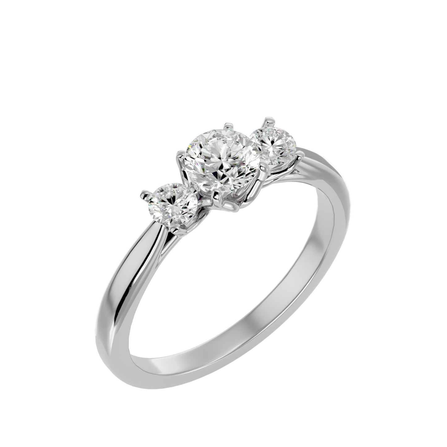 Xinyi three stone diamond engagement ring