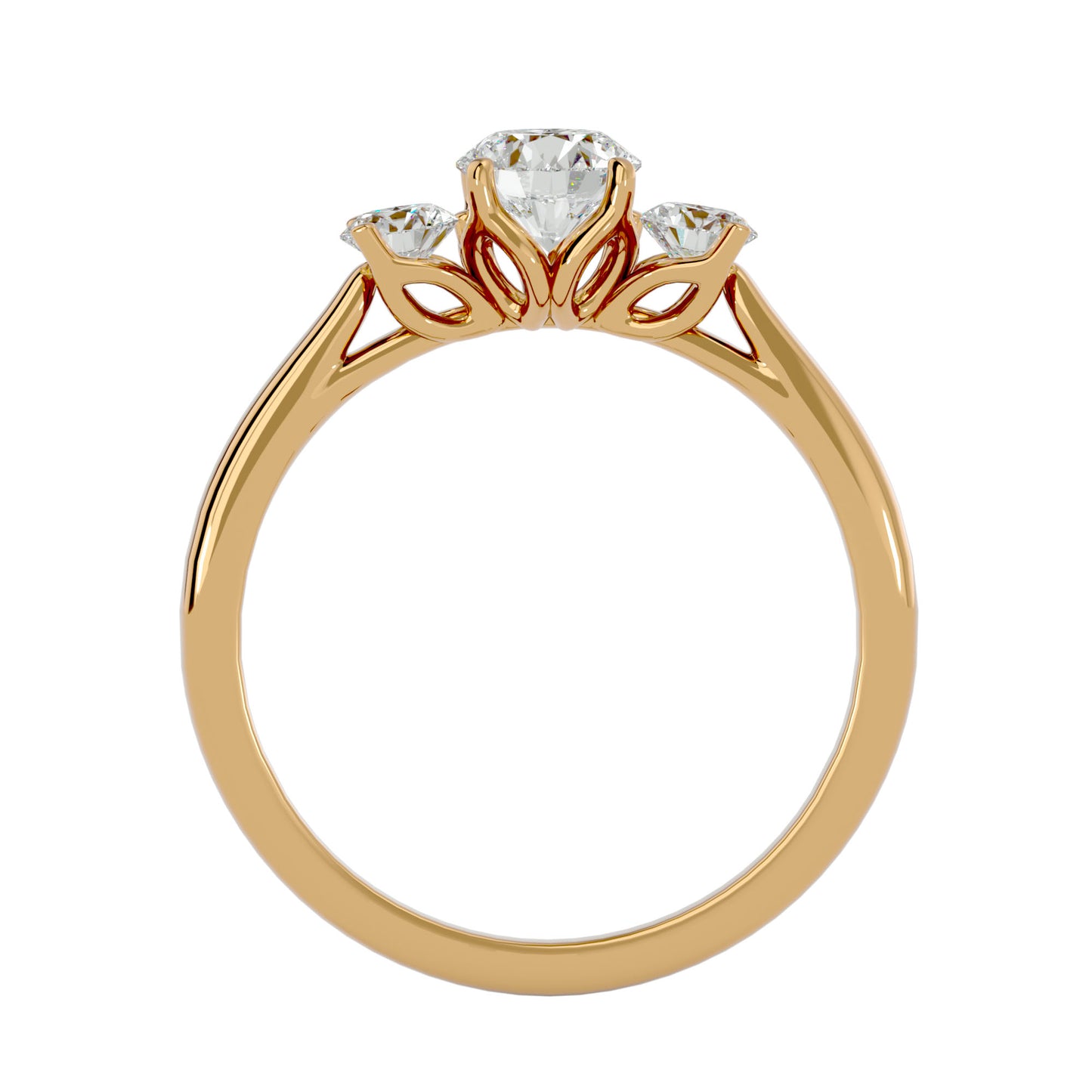 Xinyi three stone diamond engagement ring