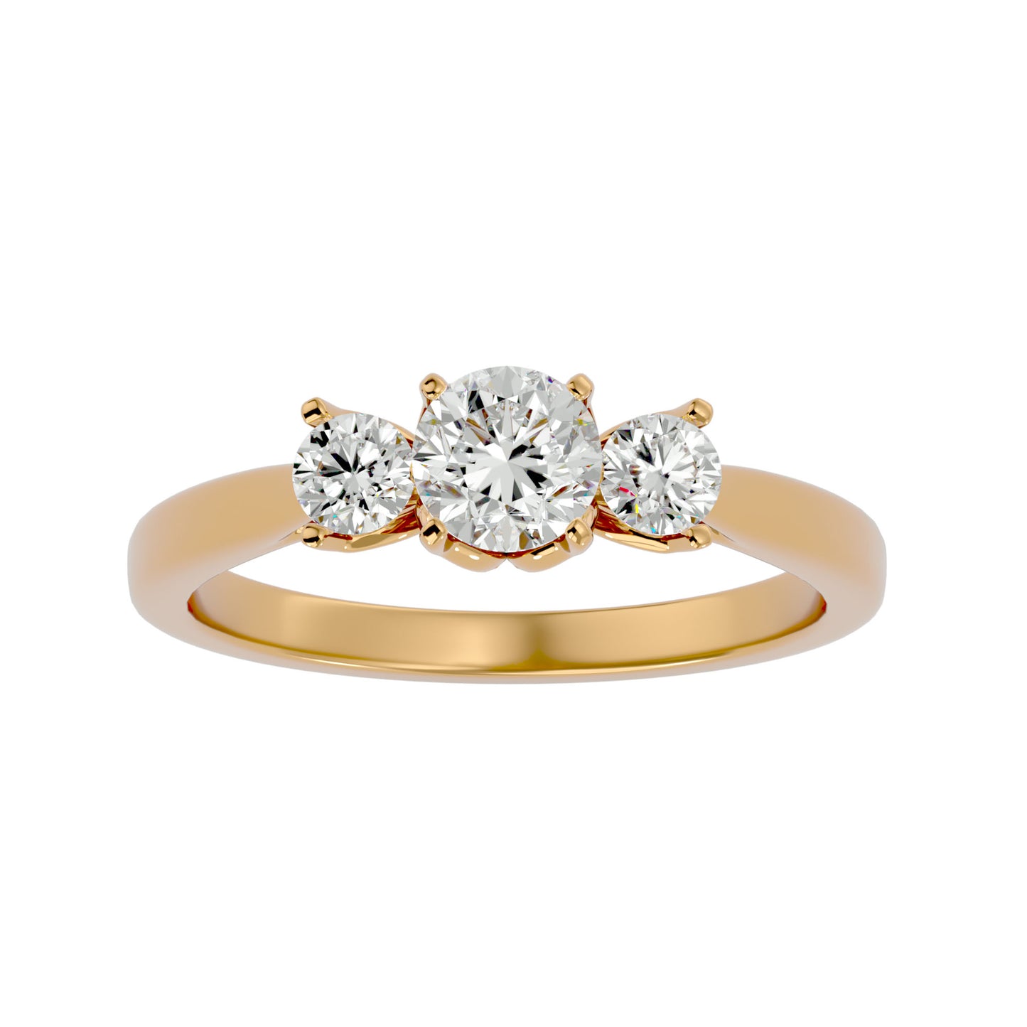 Xinyi three stone diamond engagement ring
