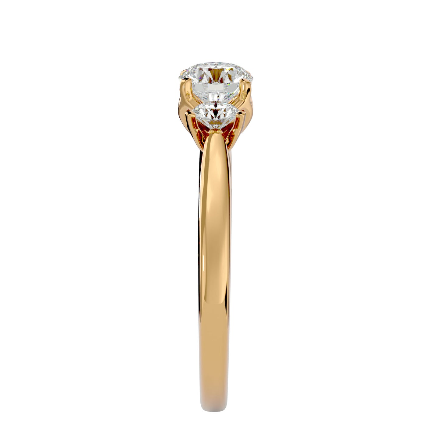 Xinyi three stone diamond engagement ring