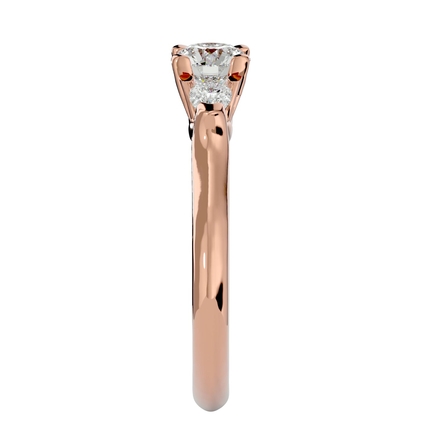 Zhen side pear diamond engagement ring
