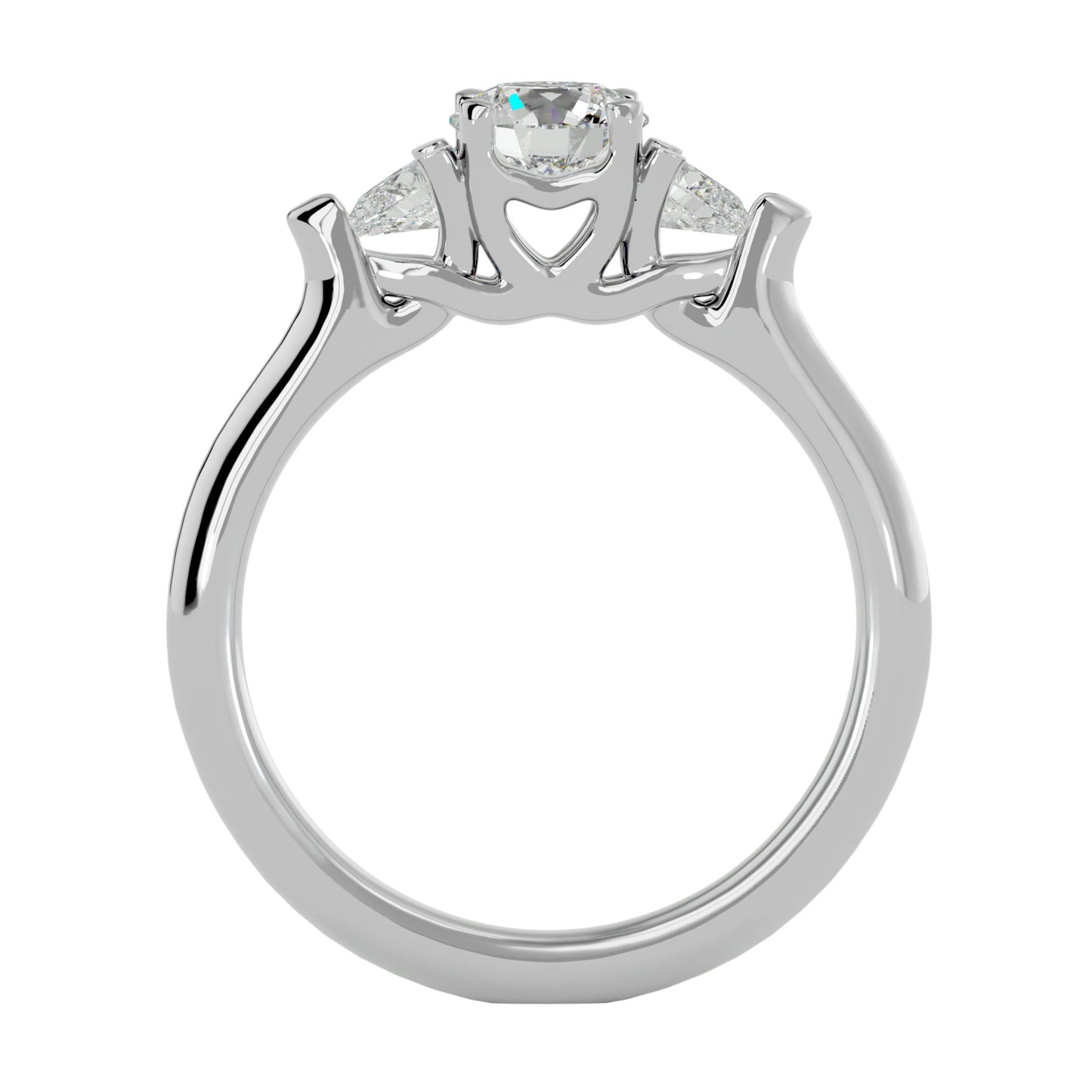 Zhen side pear diamond engagement ring