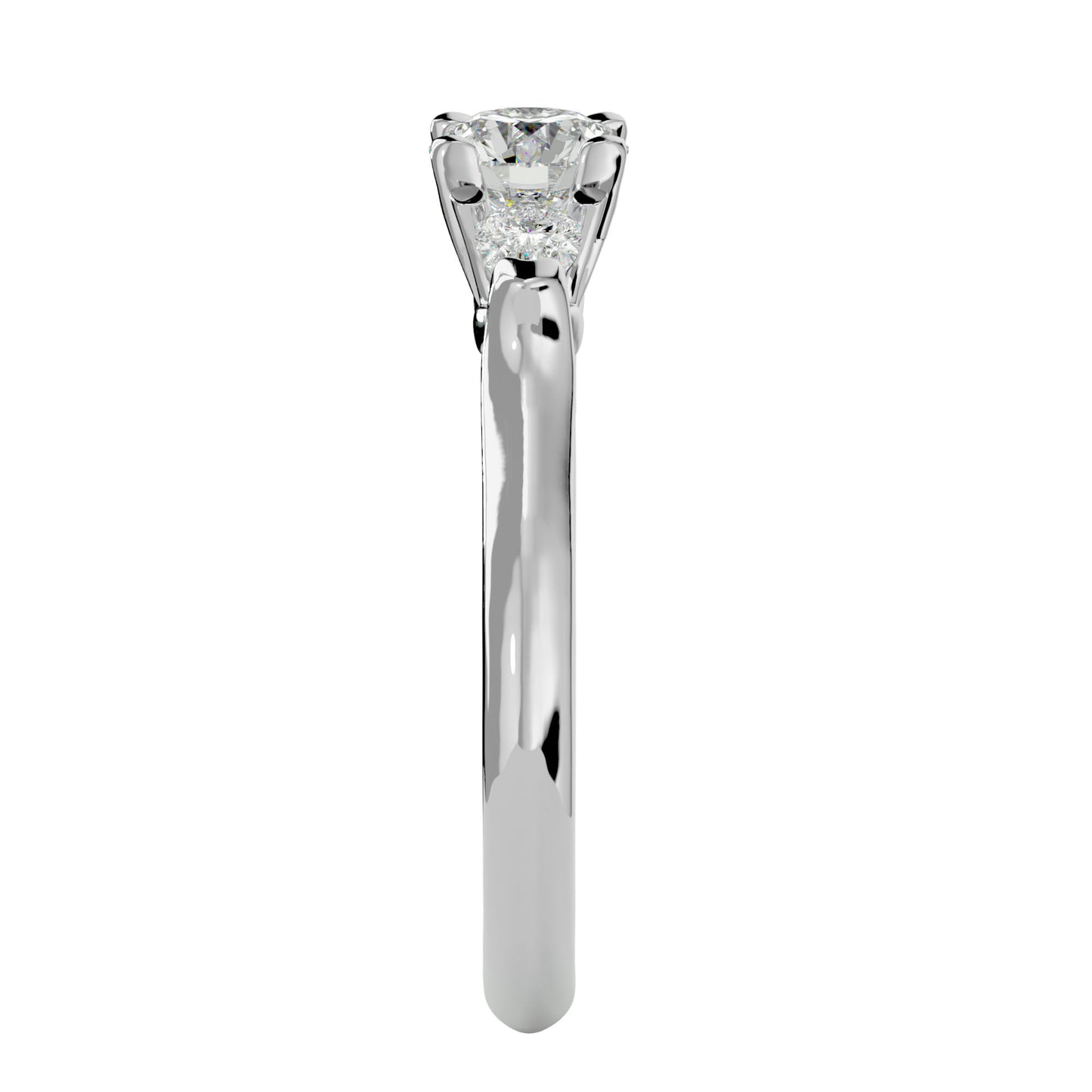 Zhen side pear diamond engagement ring