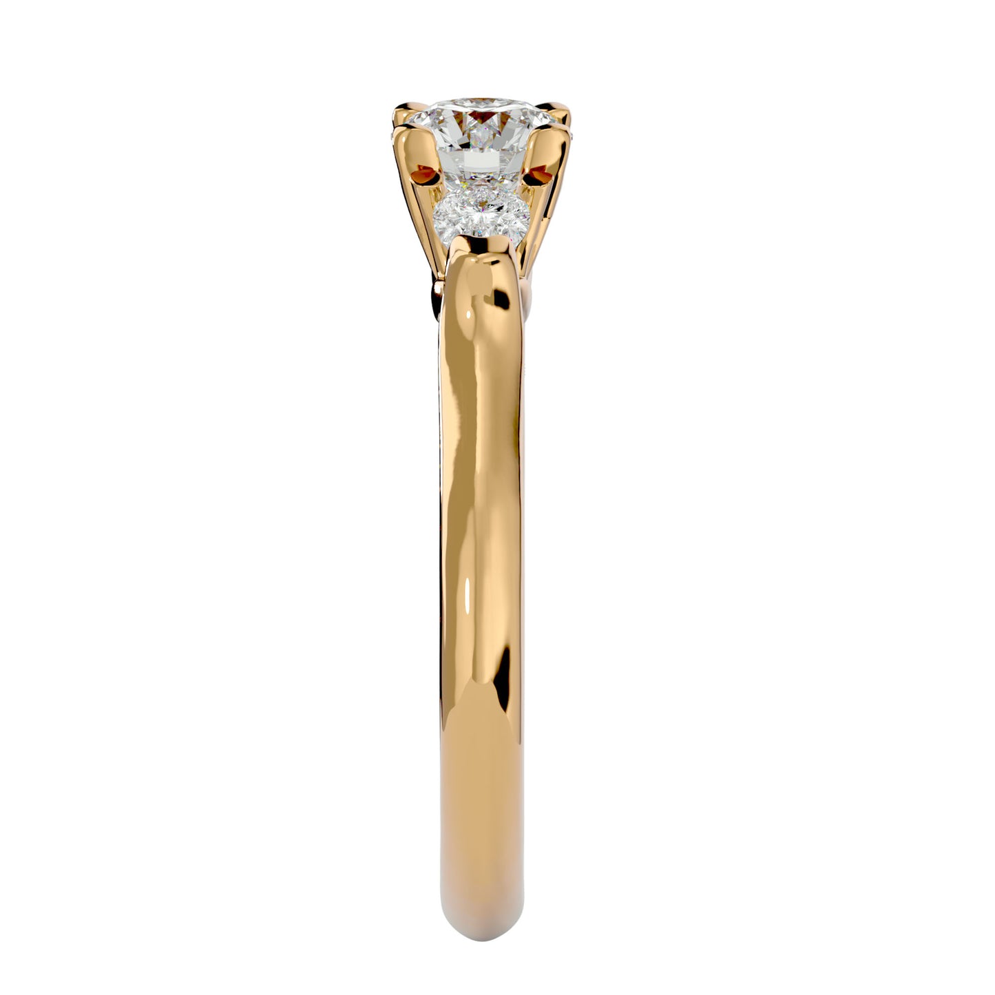 Zhen side pear diamond engagement ring