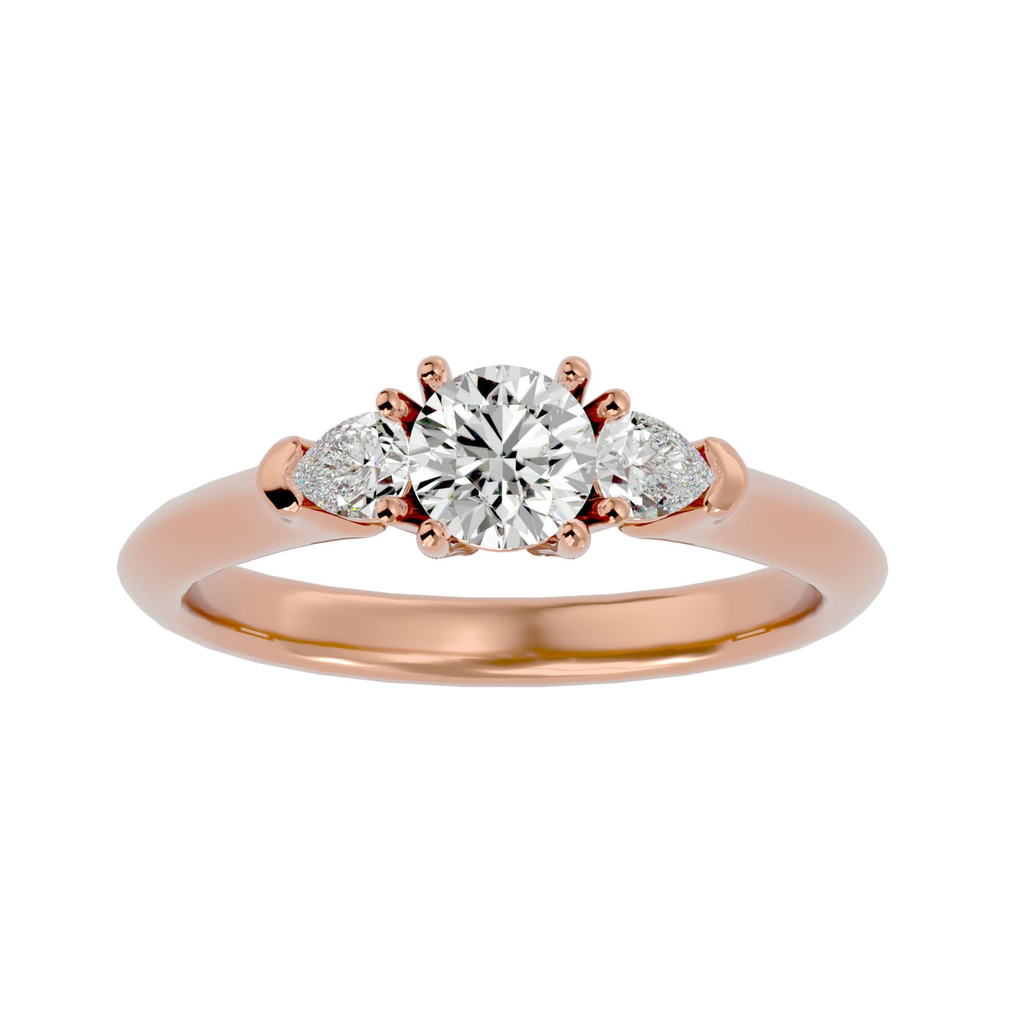 Lian side pear diamond engagement ring
