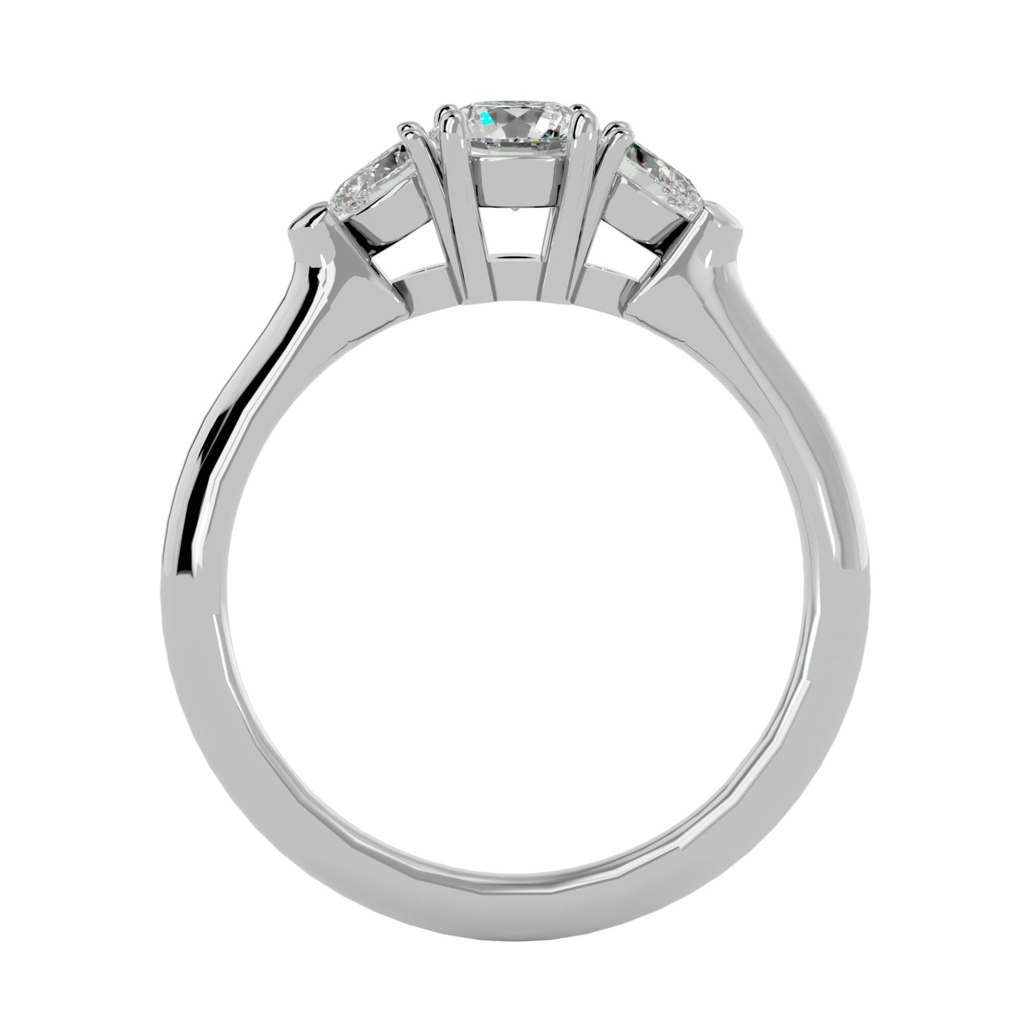 Lian side pear diamond engagement ring