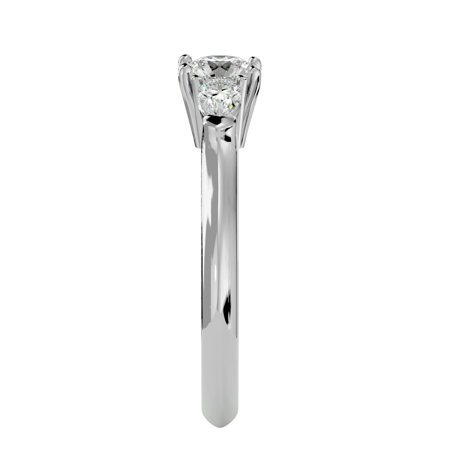 Lian side pear diamond engagement ring