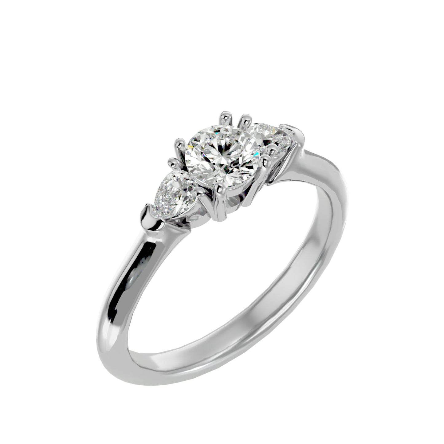 Lian side pear diamond engagement ring