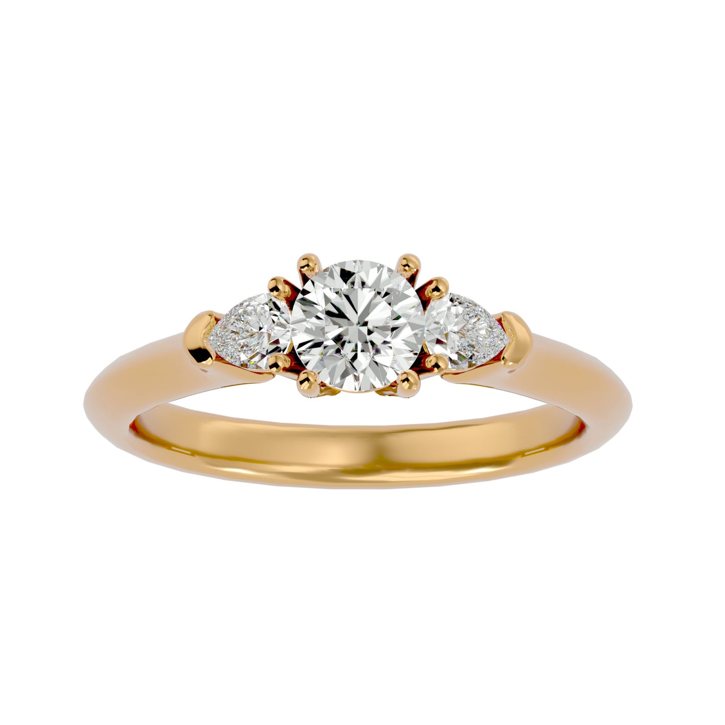 Lian side pear diamond engagement ring