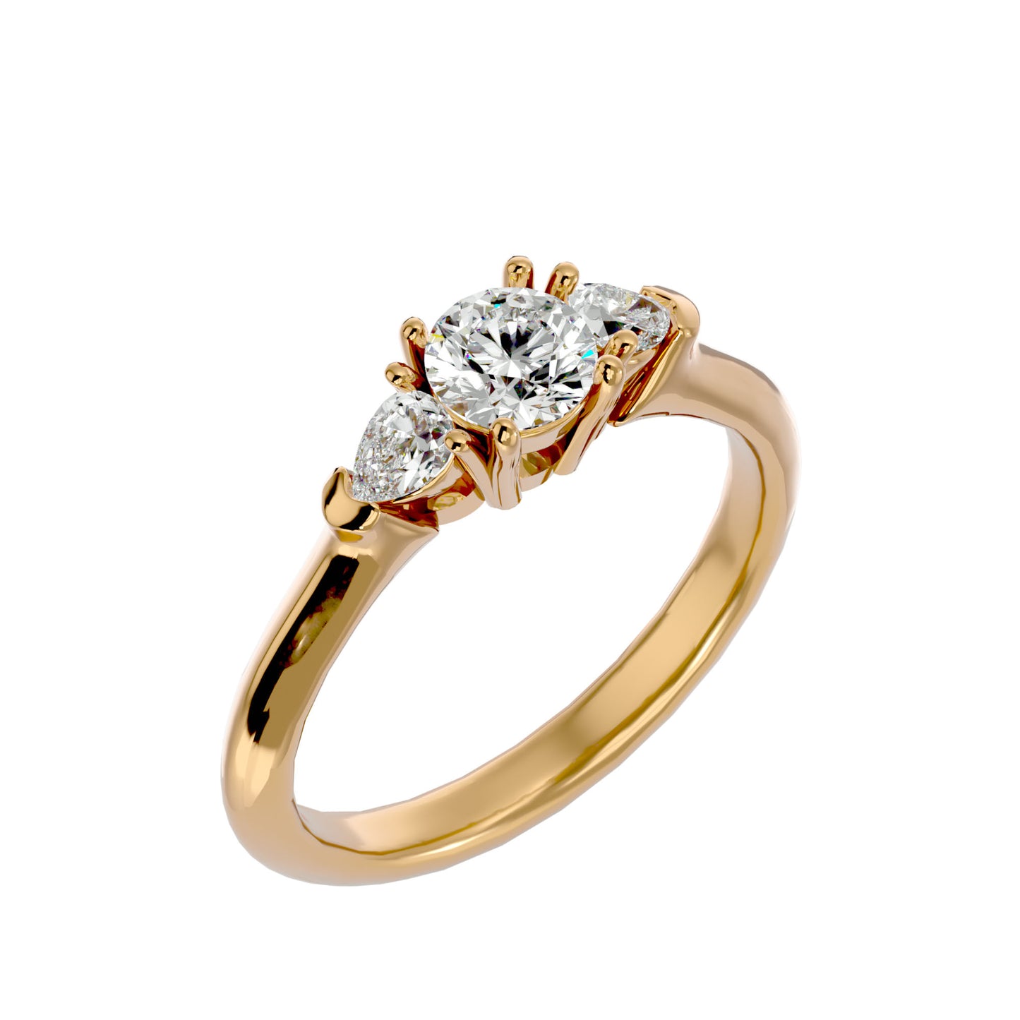 Lian side pear diamond engagement ring
