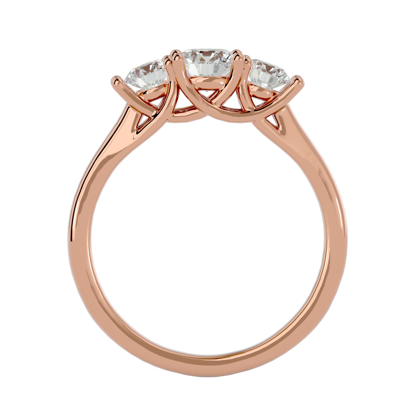 Fang side round diamond engagement ring