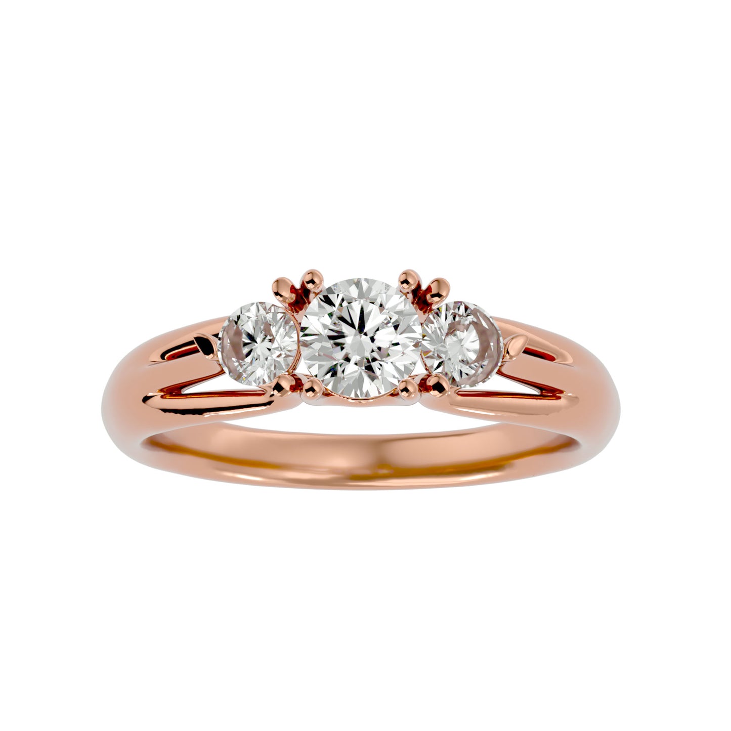Ning side round diamond engagement ring