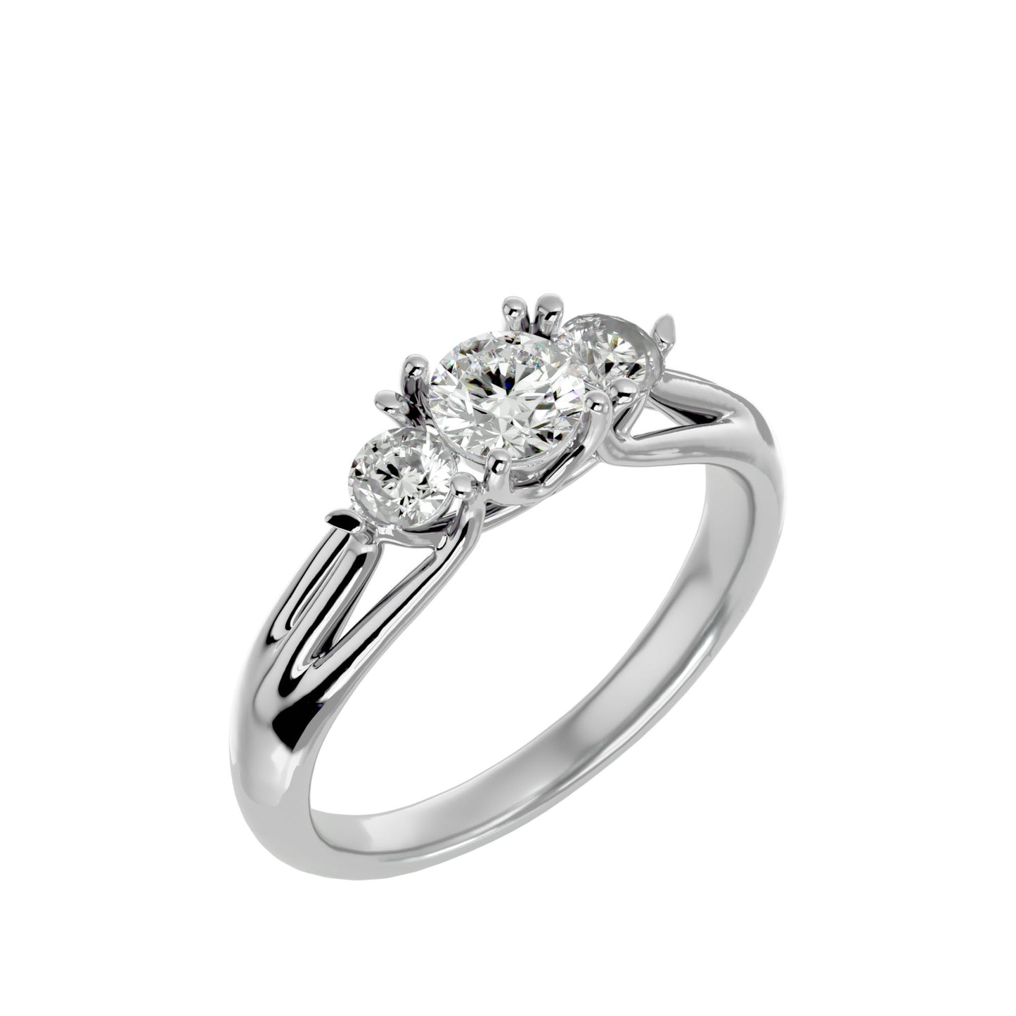 Ning side round diamond engagement ring