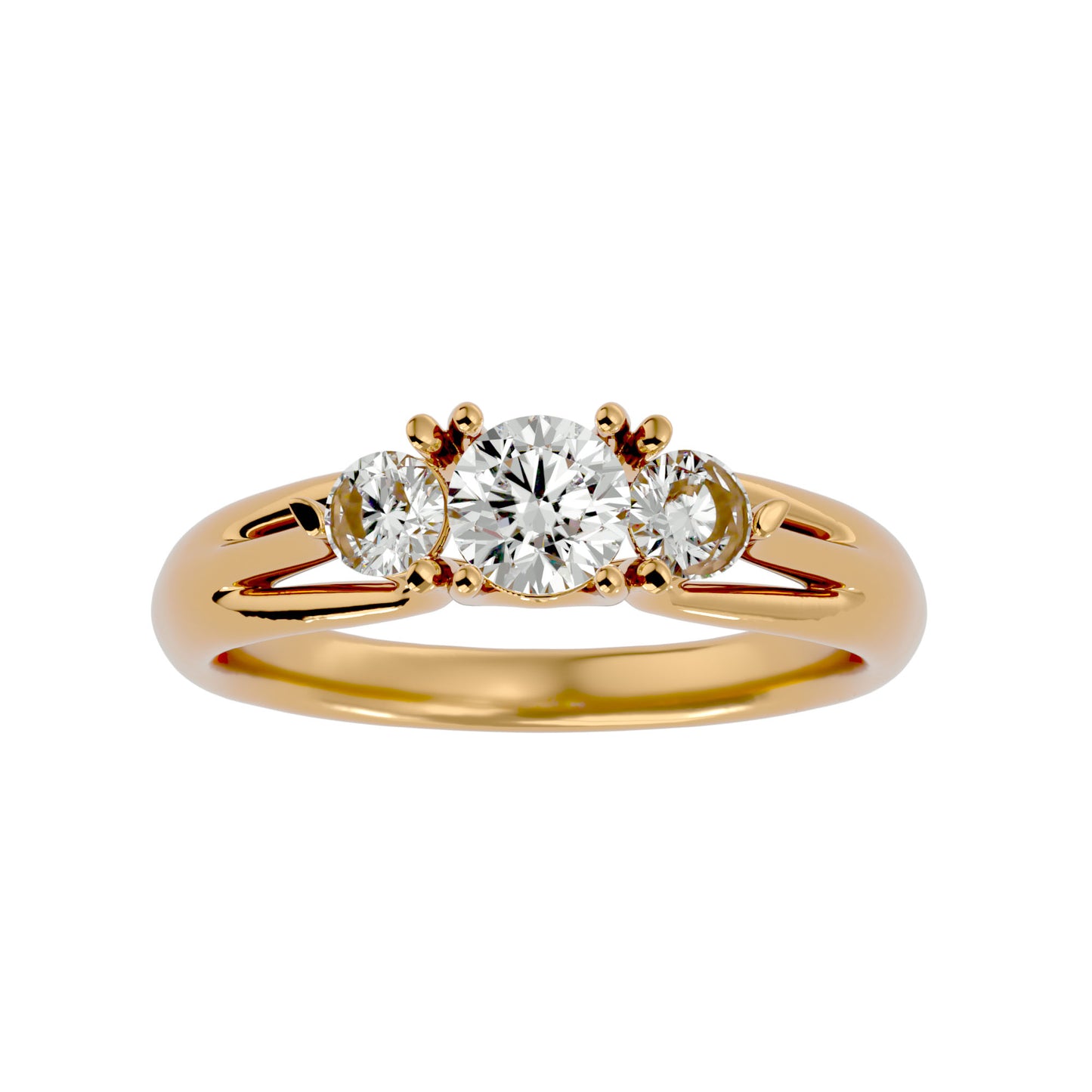 Ning side round diamond engagement ring
