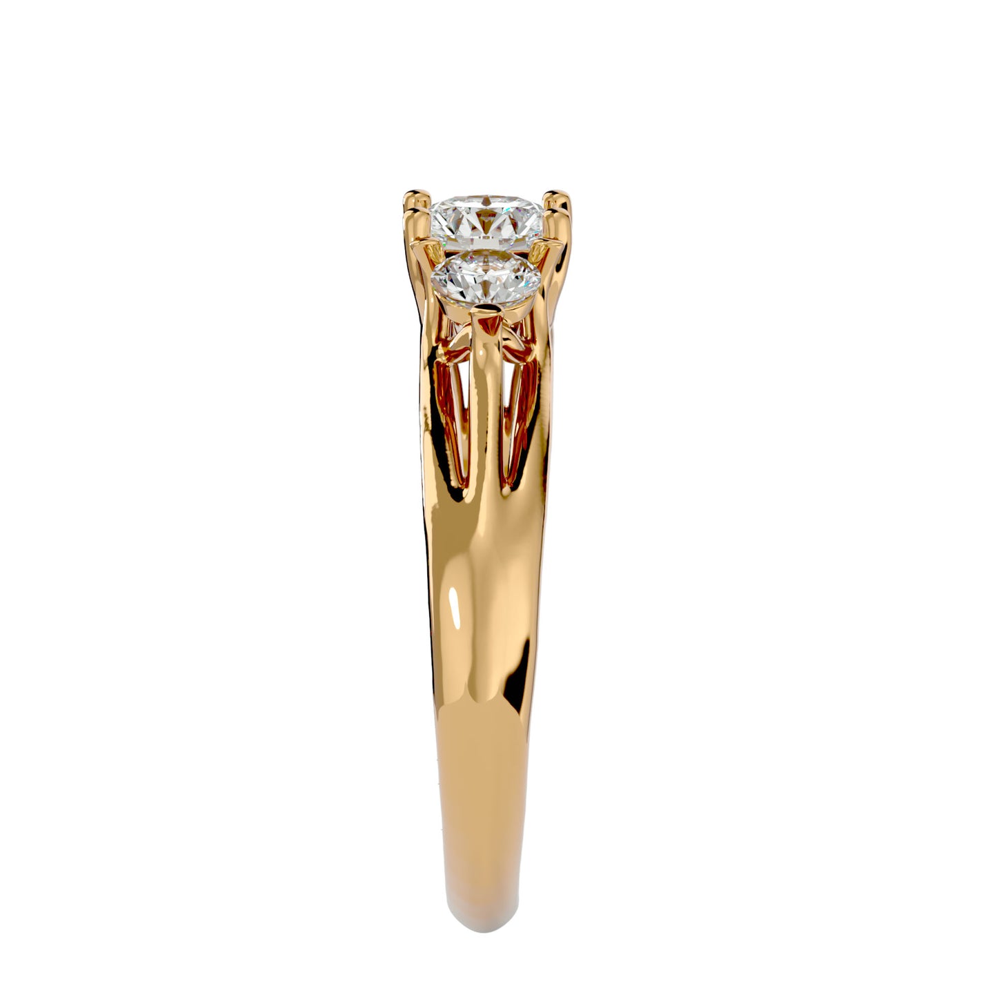 Ning side round diamond engagement ring