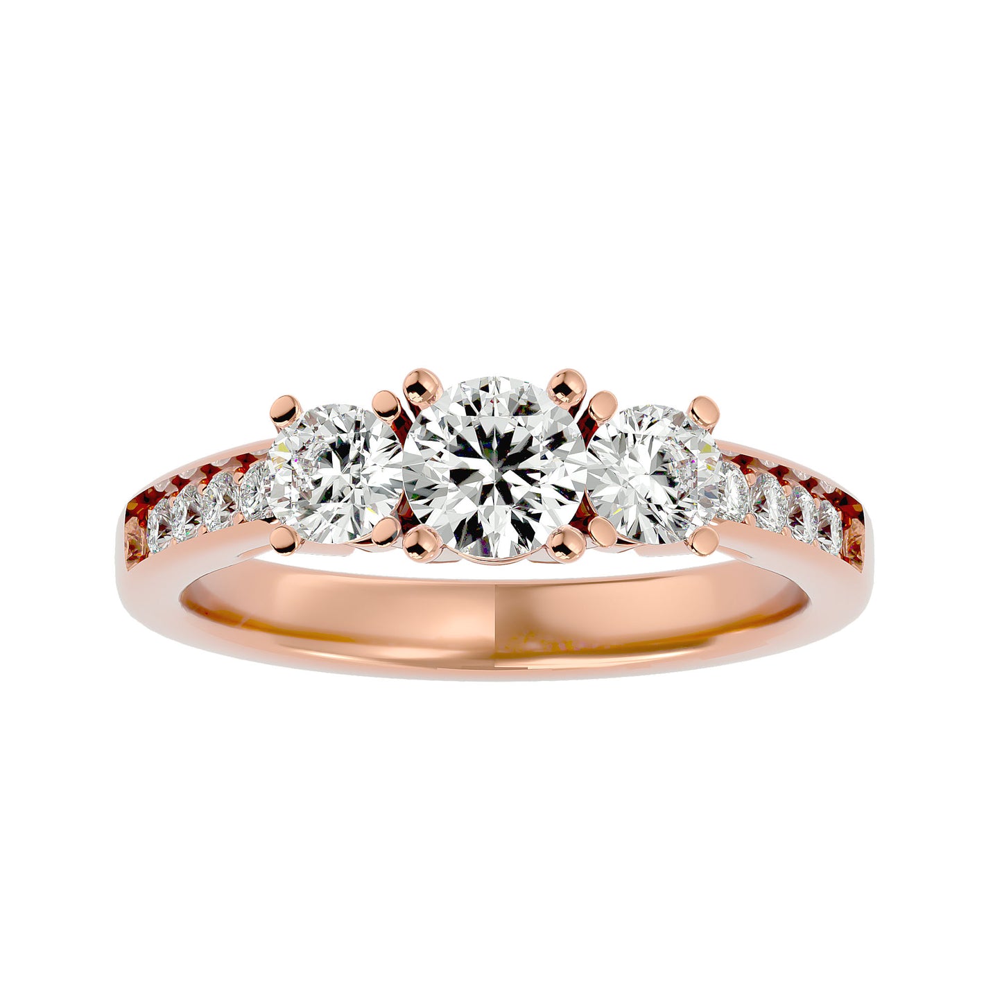 Marjolein side round diamond engagement ring