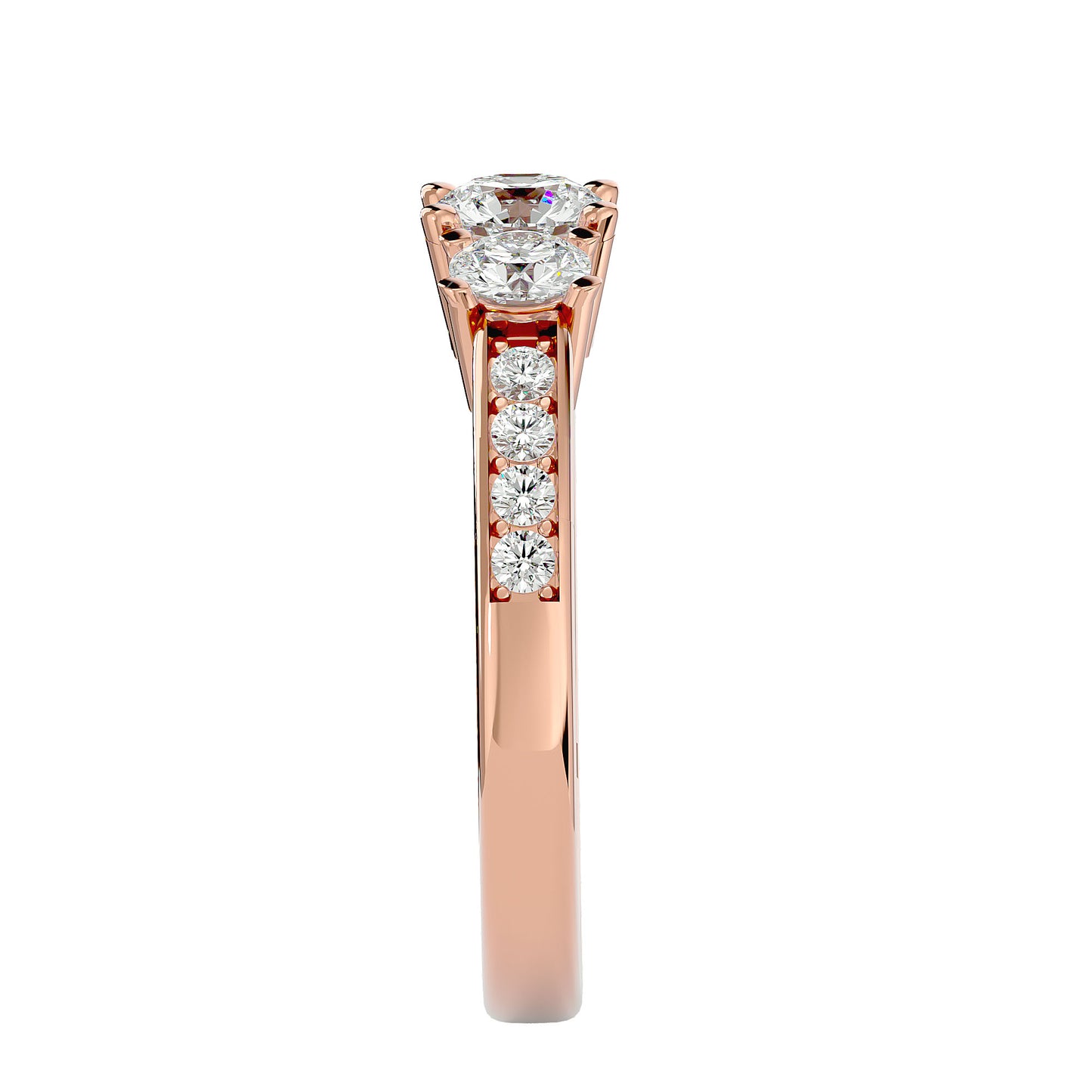 Marjolein side round diamond engagement ring