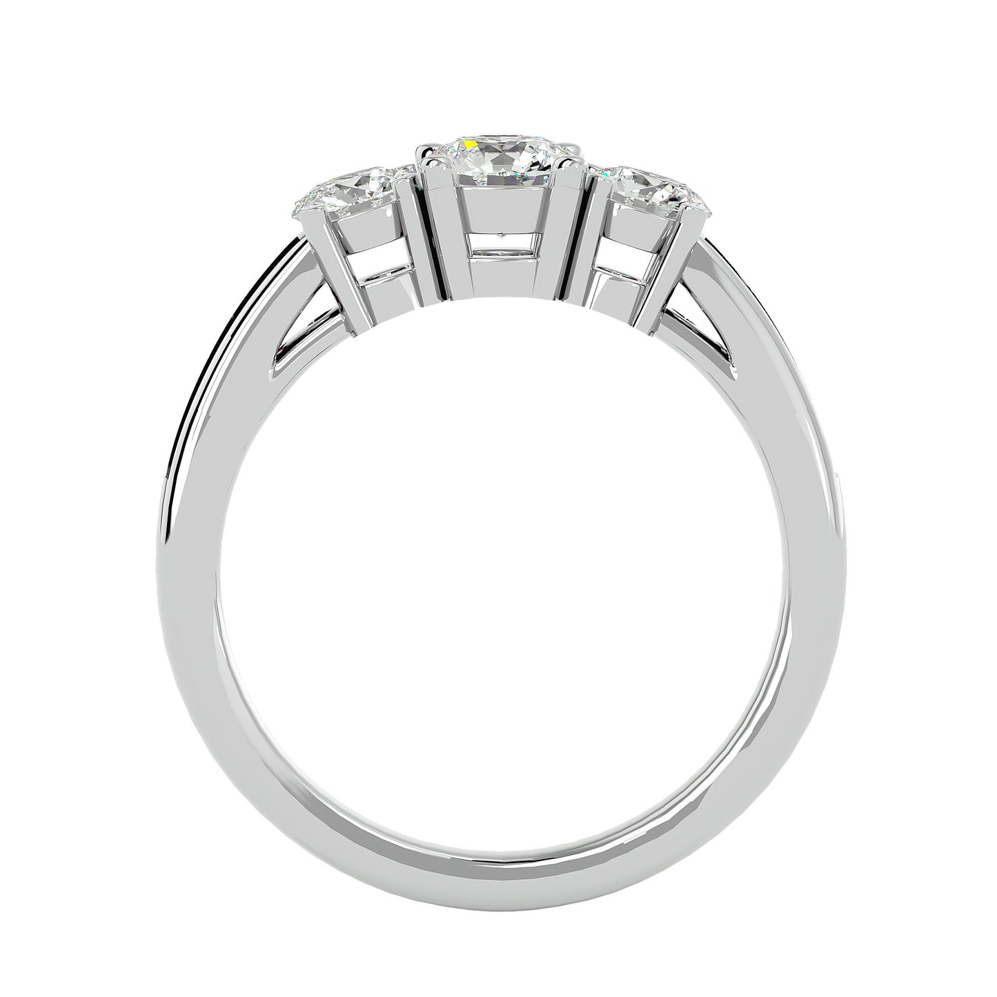 Marjolein side round diamond engagement ring