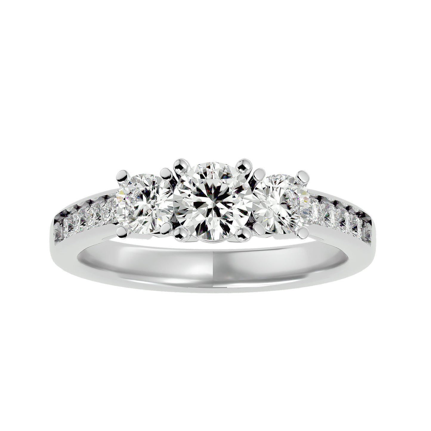 Marjolein side round diamond engagement ring
