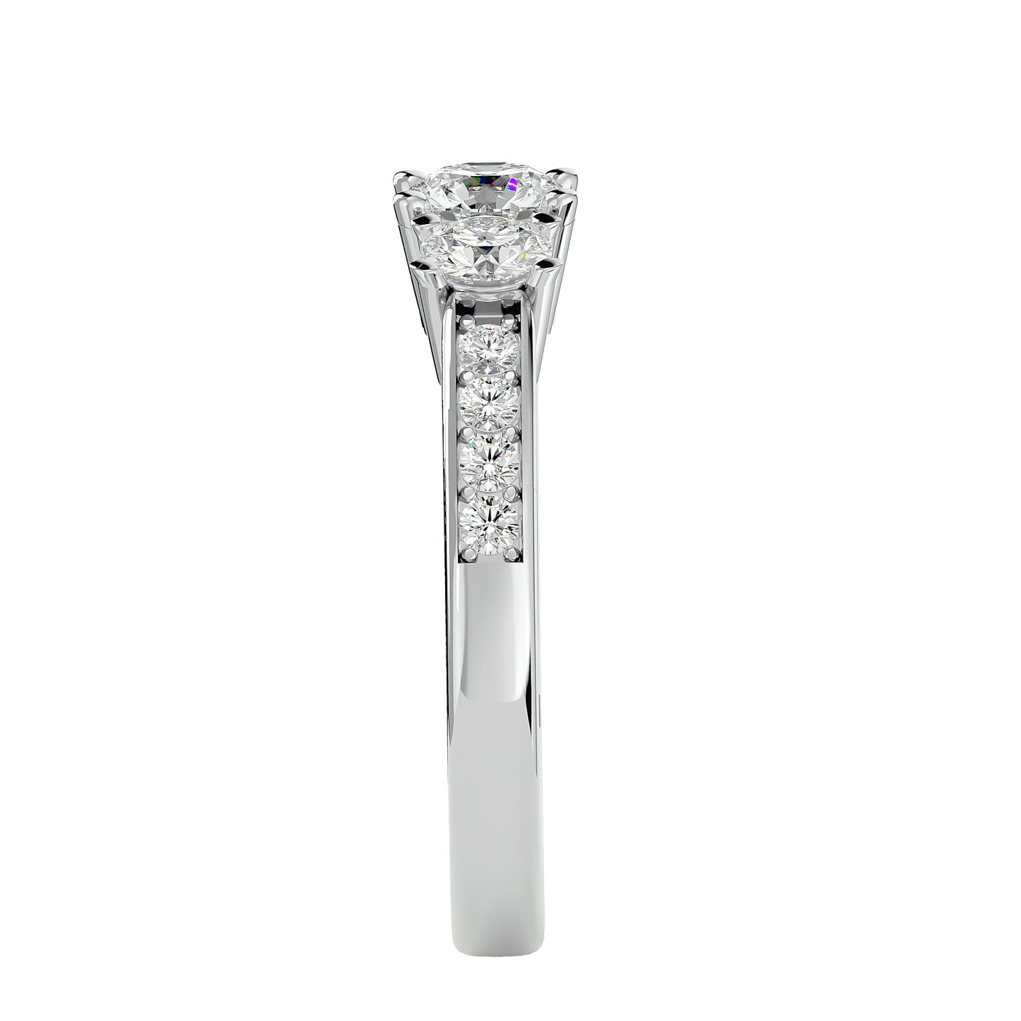 Marjolein side round diamond engagement ring