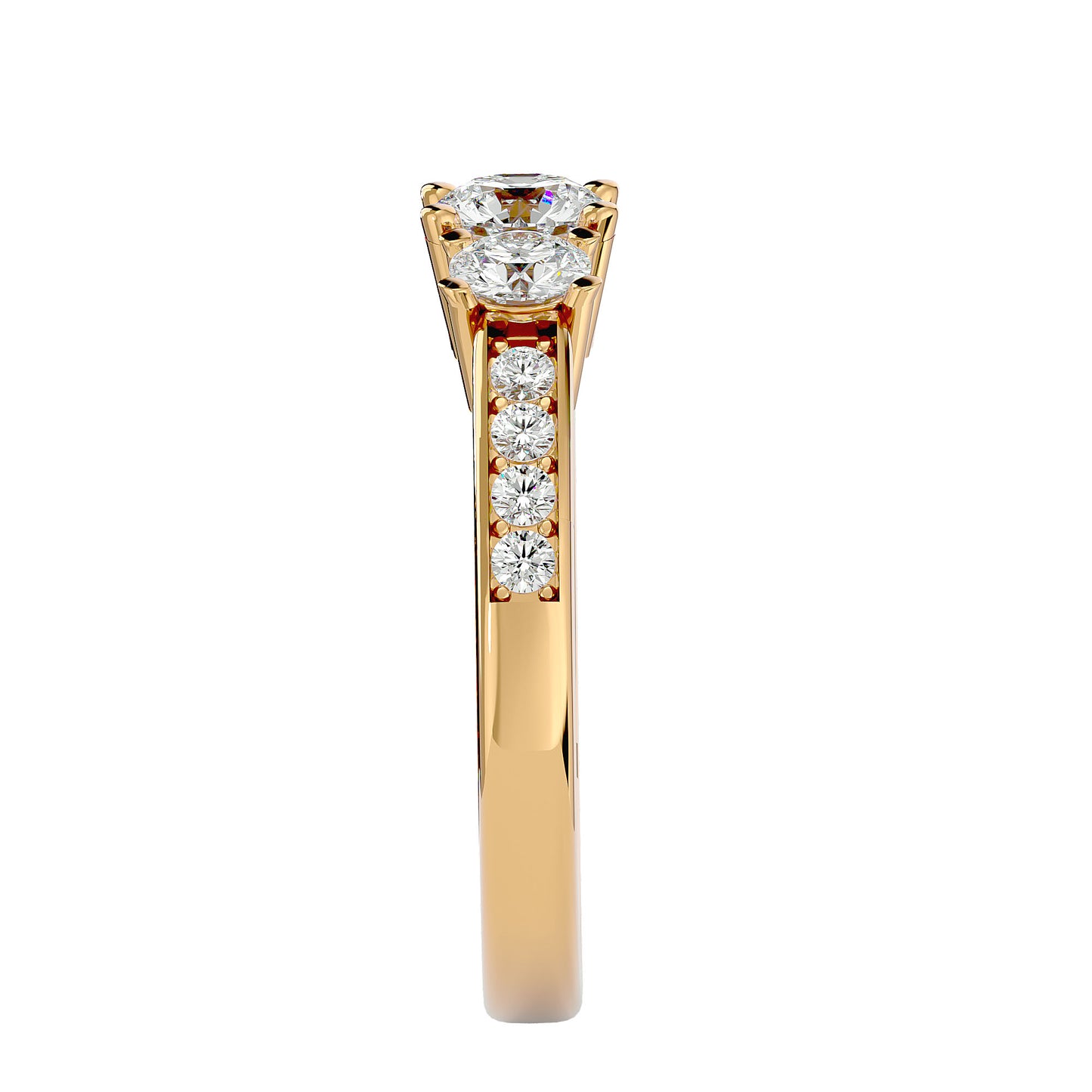 Marjolein side round diamond engagement ring
