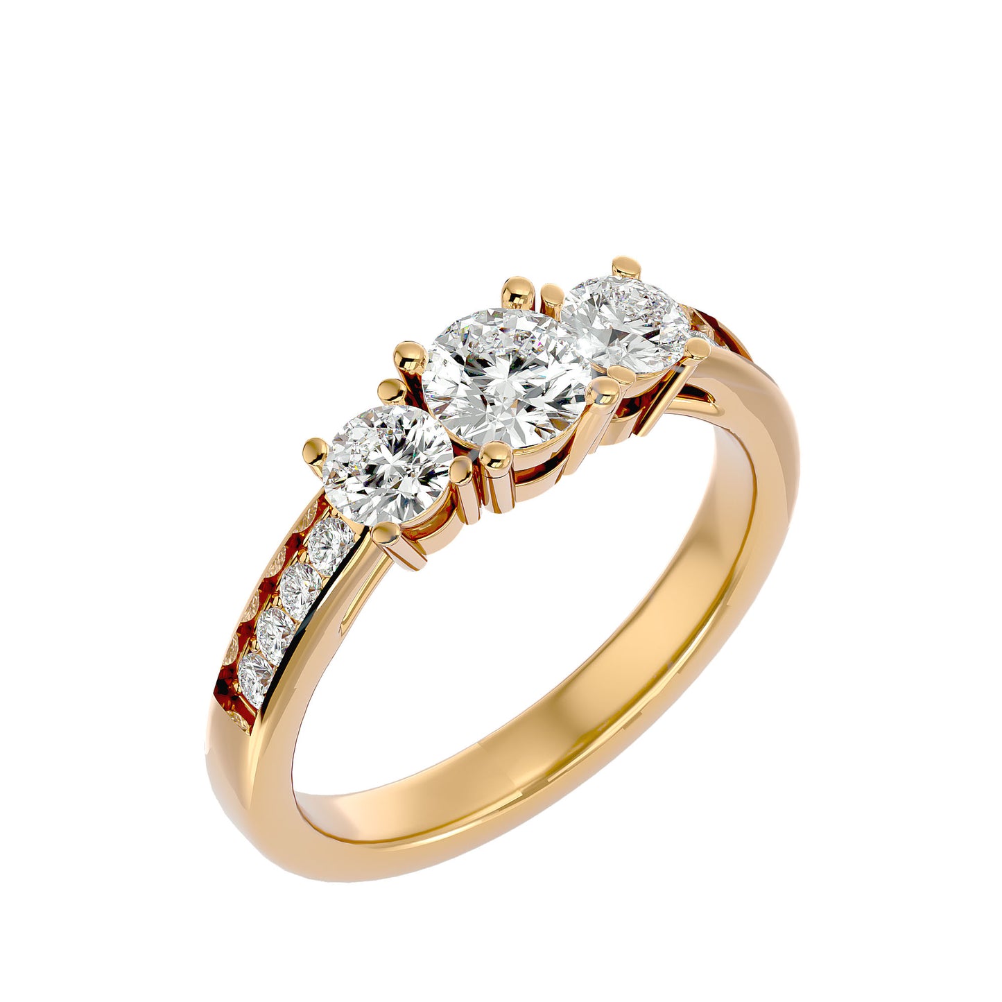 Marjolein side round diamond engagement ring