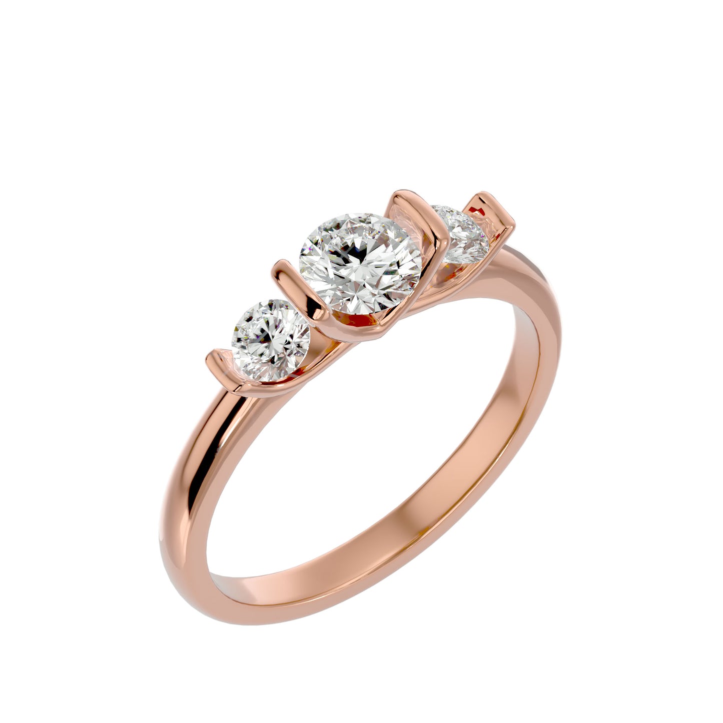 Shan three stone diamond engagement ring