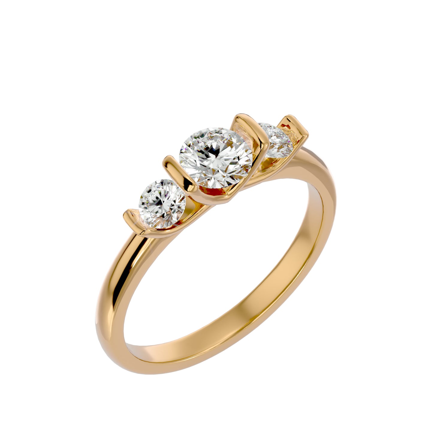Shan three stone diamond engagement ring